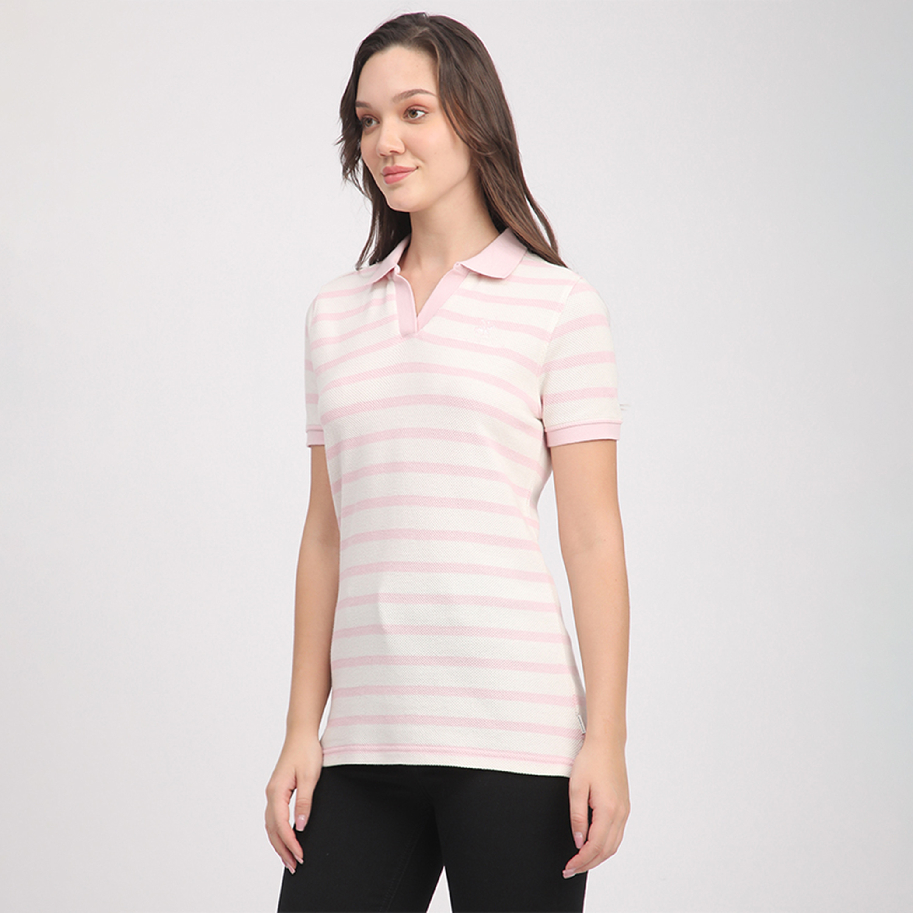 تي شيرت بولو بأكمام قصيرة بنقشة خطوط للرجال من بيفرلي هيلز بولو كلوب-women-clothing-tshirts-image-3