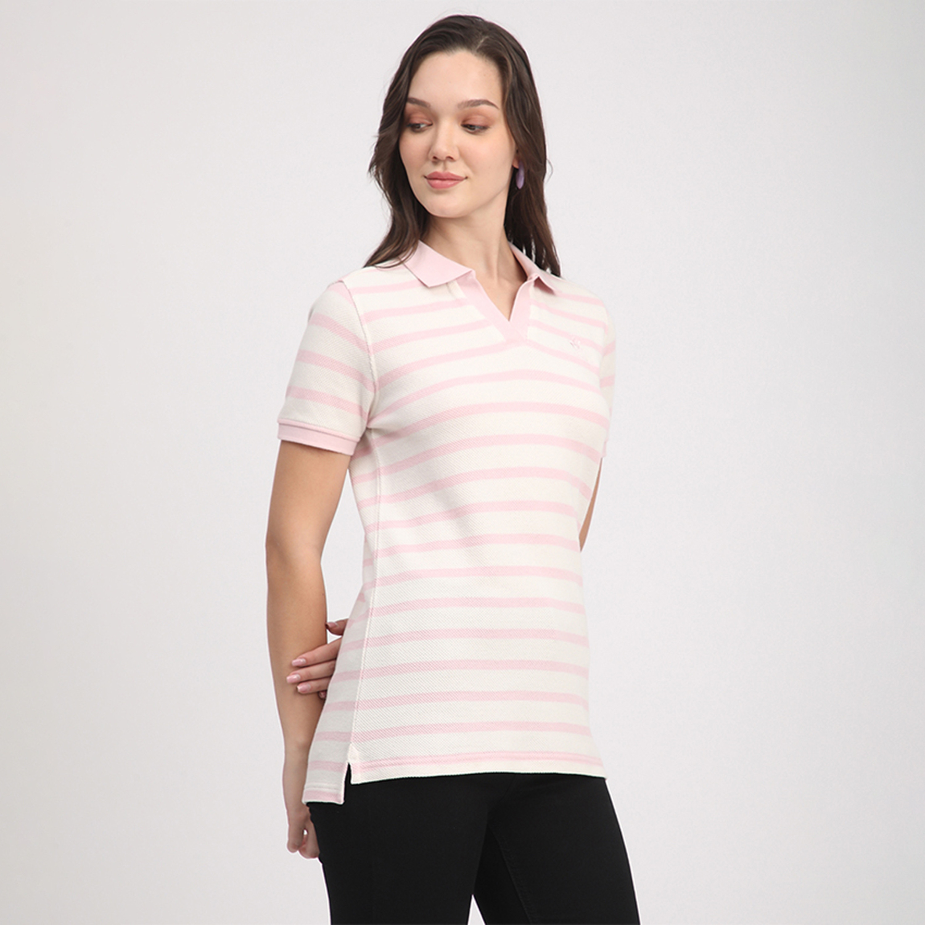 تي شيرت بولو بأكمام قصيرة بنقشة خطوط للرجال من بيفرلي هيلز بولو كلوب-women-clothing-tshirts-image-4