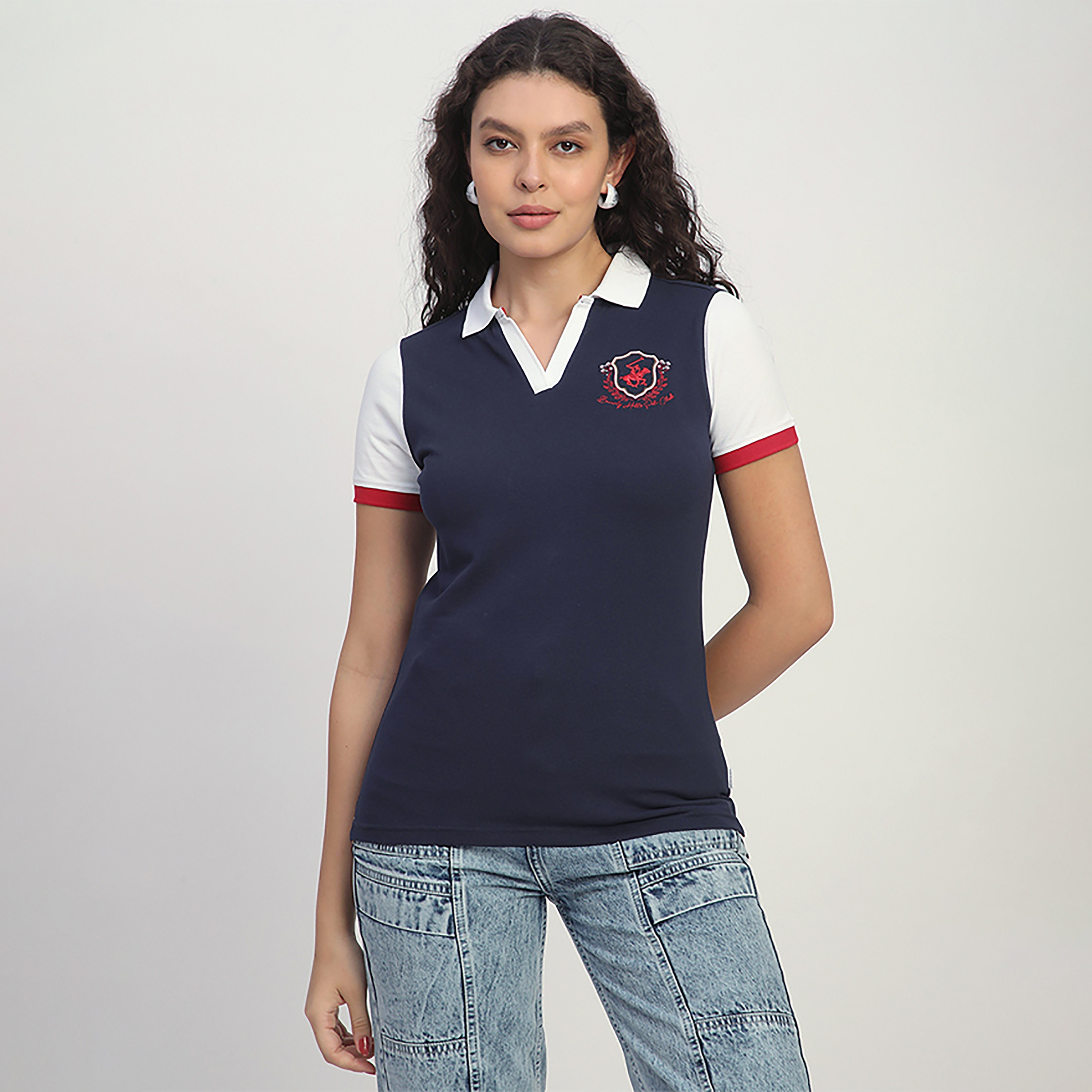 تي شيرت بولو بأكمام قصيرة سادة للرجال من بيفرلي هيلز بولو كلوب-women-clothing-tshirts-image-1