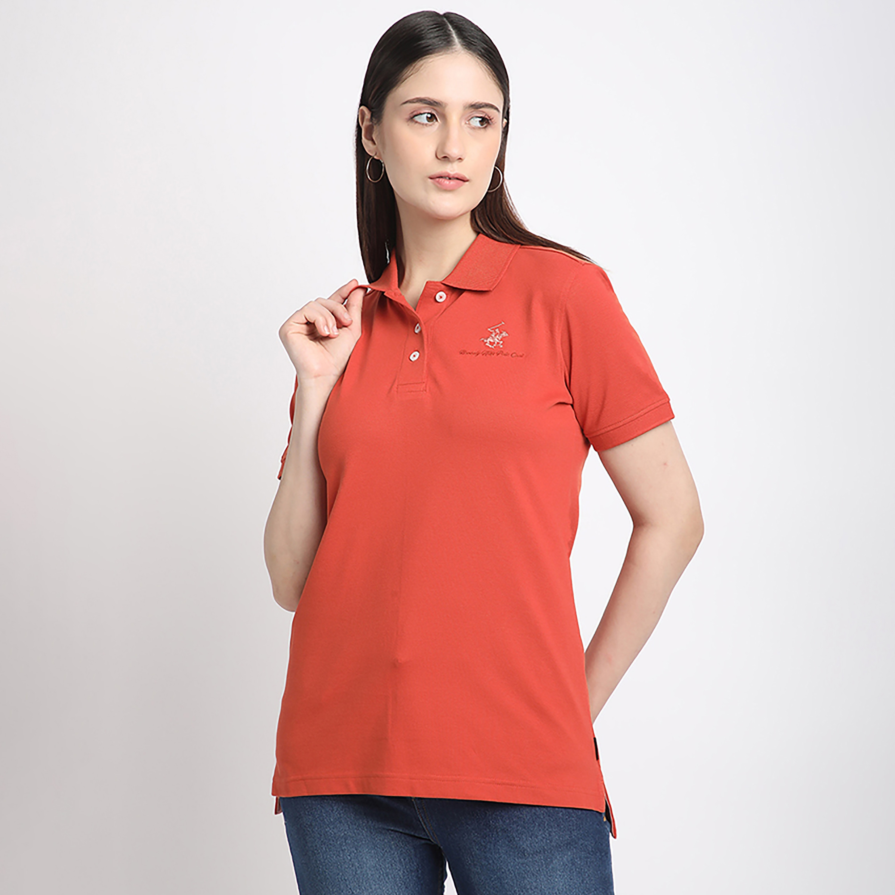 تي شيرت بولو بيفرلي هيلز بولو كلوب بياقة عادية وأكمام قصيرة للسيدات-women-clothing-tshirts-image-1