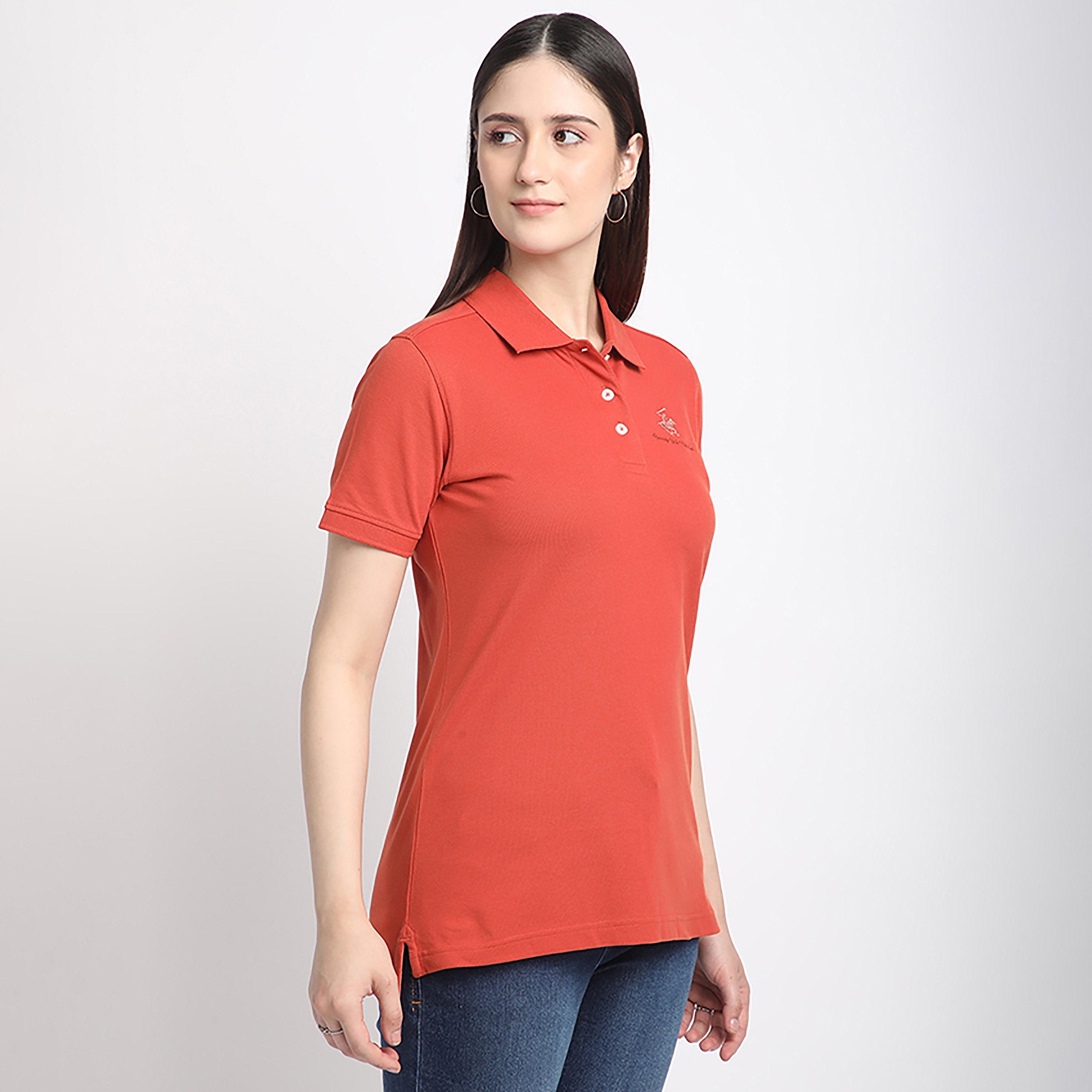 تي شيرت بولو بيفرلي هيلز بولو كلوب بياقة عادية وأكمام قصيرة للسيدات-women-clothing-tshirts-image-3