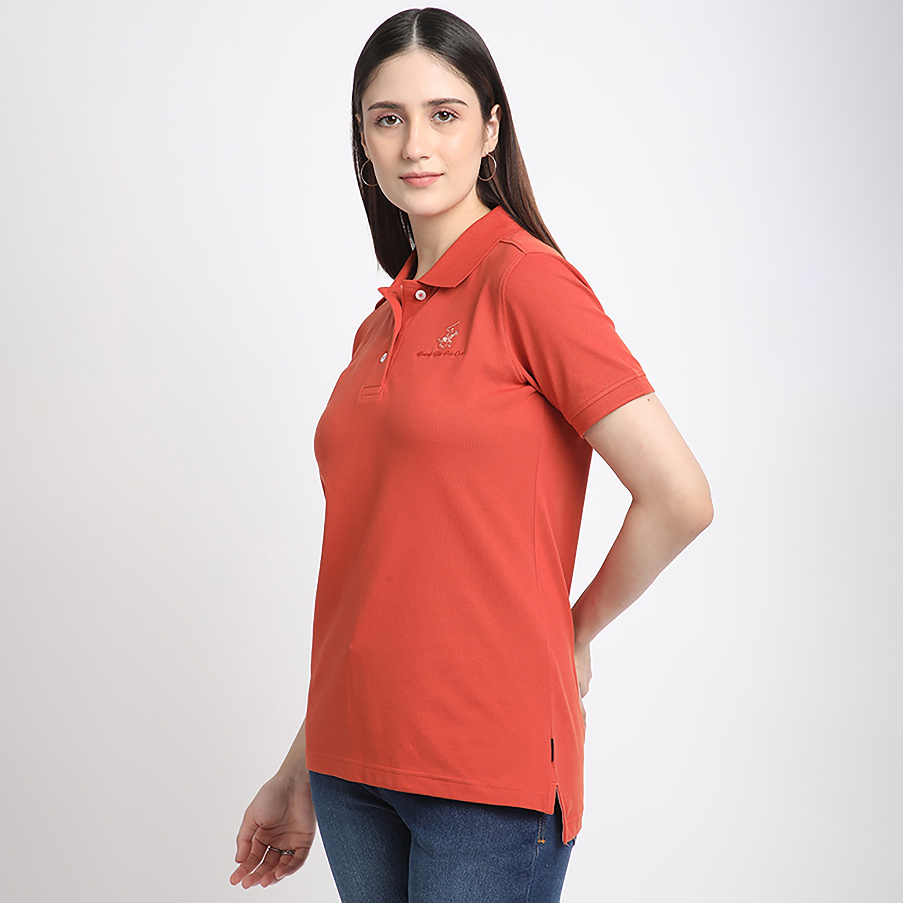 تي شيرت بولو بيفرلي هيلز بولو كلوب بياقة عادية وأكمام قصيرة للسيدات-women-clothing-tshirts-image-4
