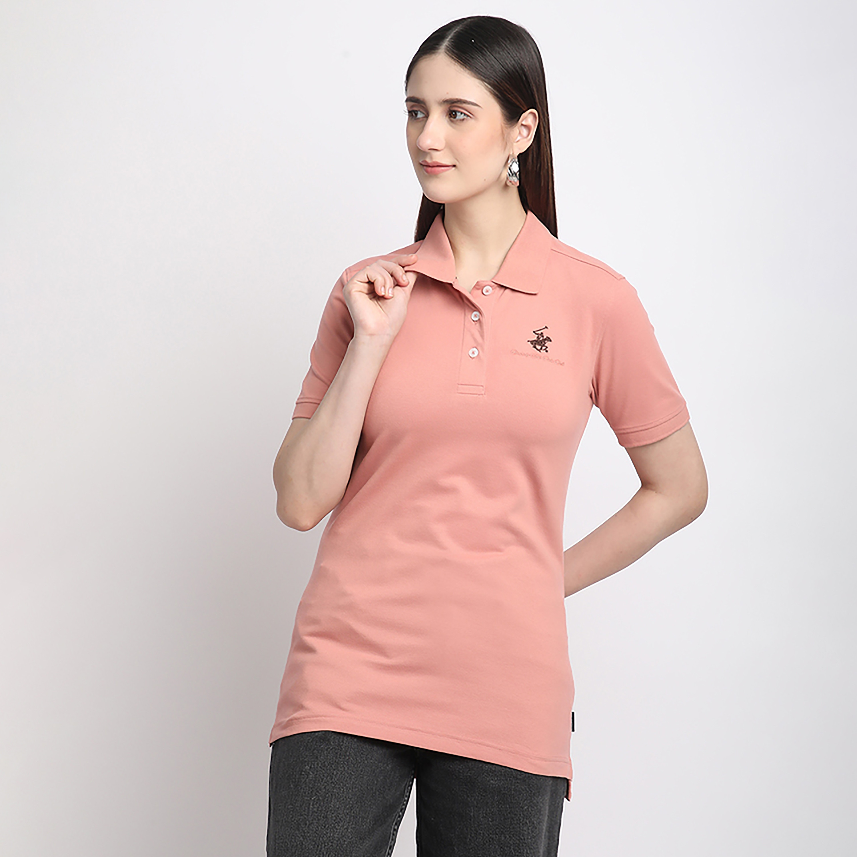 تي شيرت بولو بيفرلي هيلز بولو كلوب بياقة عادية وأكمام قصيرة للسيدات-women-clothing-tshirts-image-5