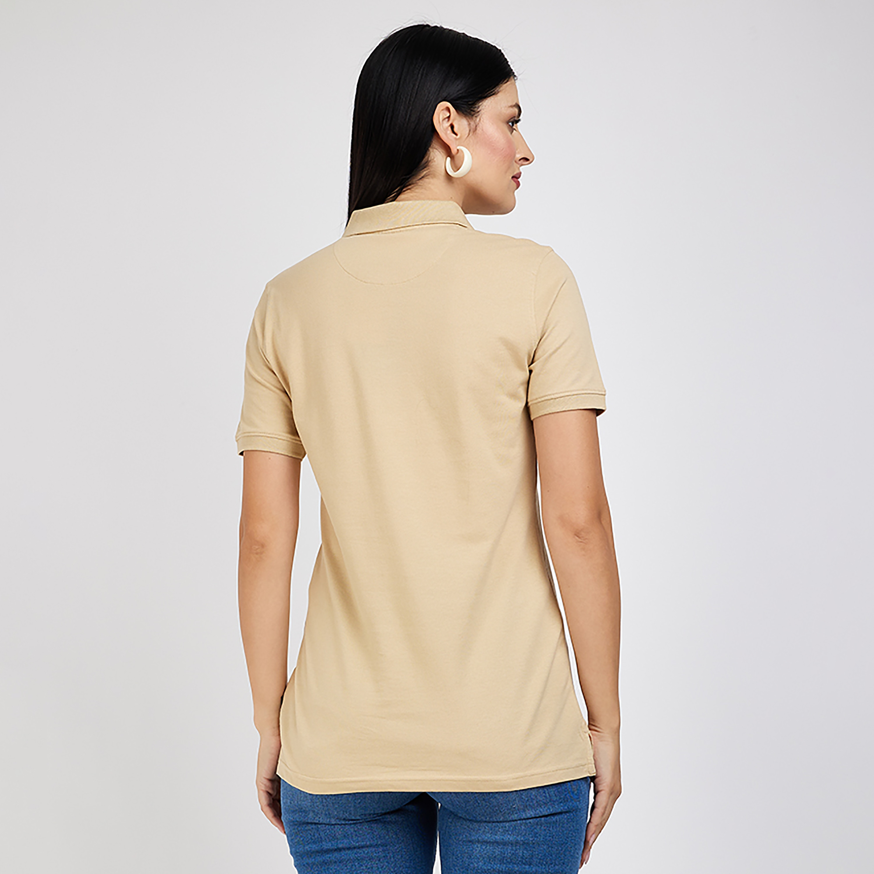 تي شيرت بولو من بيفرلي هيلز بولو كلوب بياقة وأكمام قصيرة مع شعار-women-clothing-tshirts-image-4