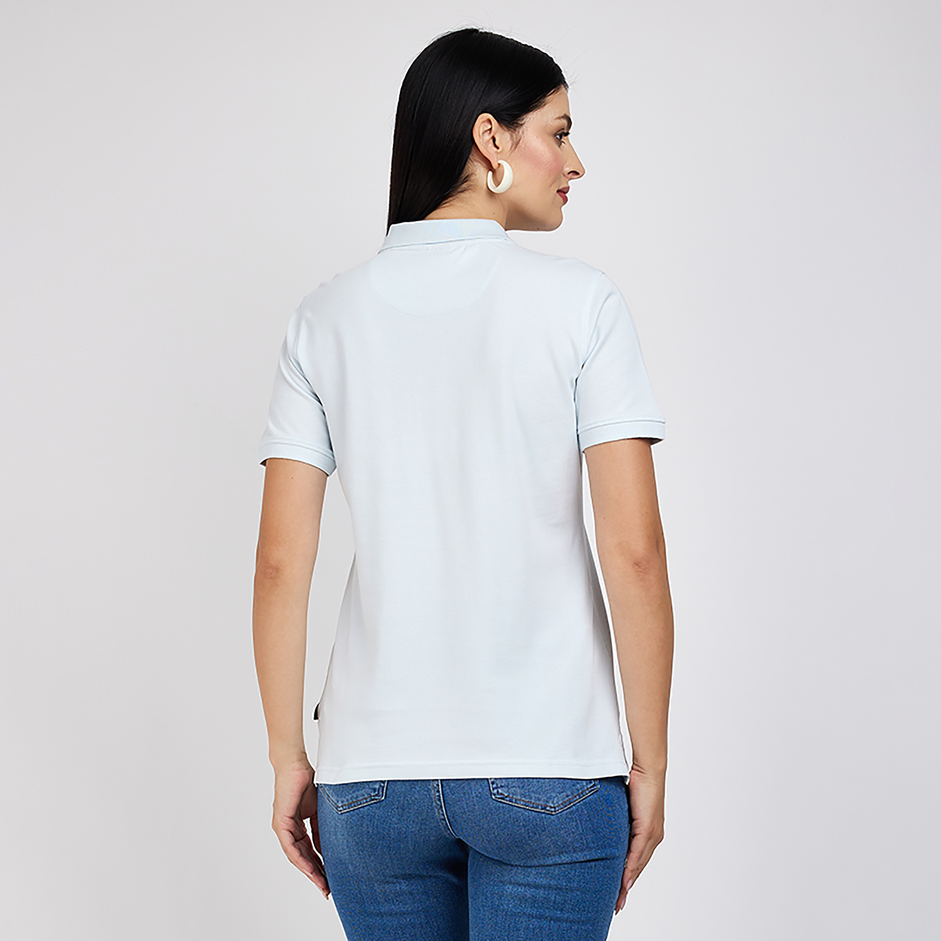 تي شيرت بولو من بيفرلي هيلز بولو كلوب بياقة وأكمام قصيرة مع شعار-women-clothing-tshirts-image-8