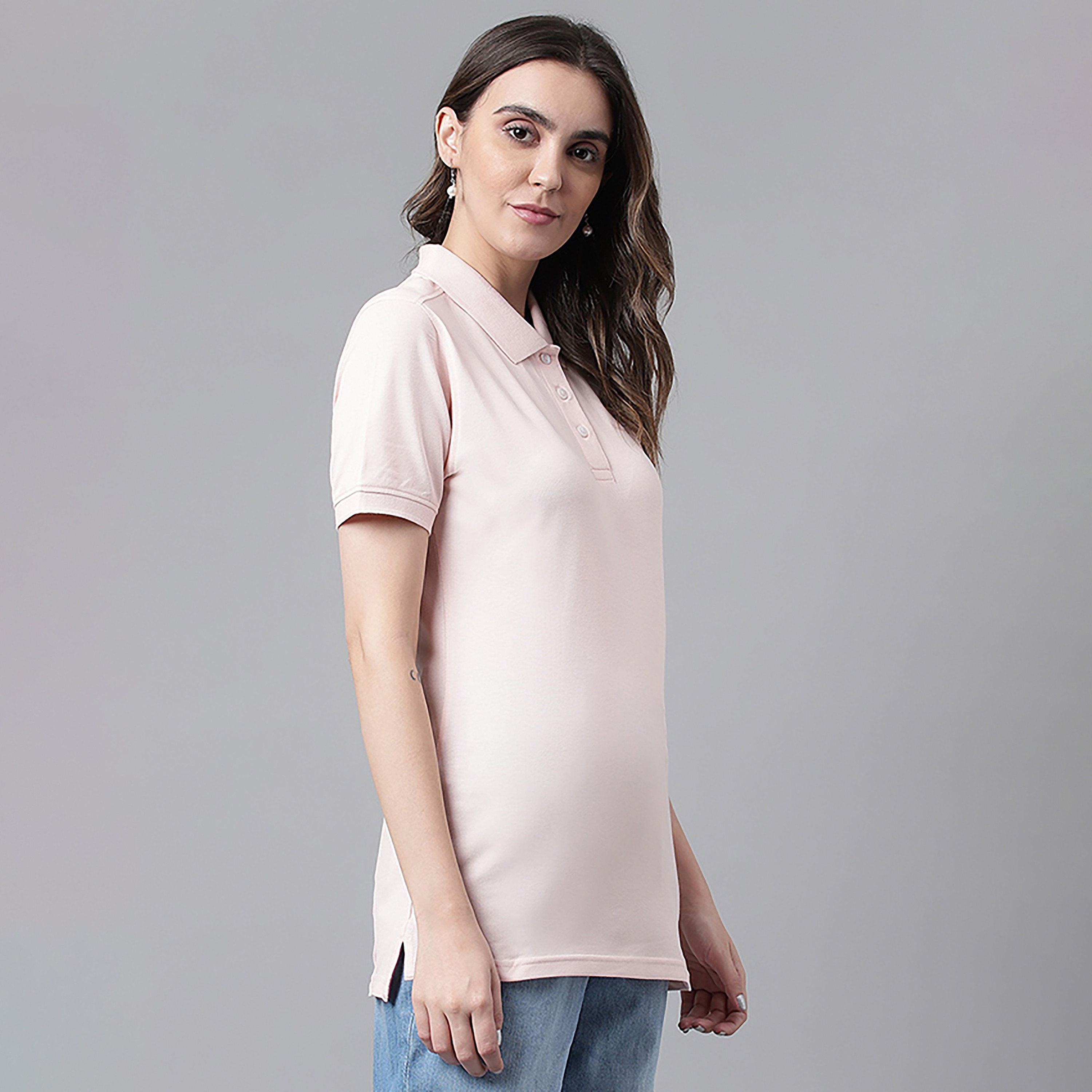 تيشيرت بولو سادة بياقة وأكمام قصيرة من بيفرلي هيلز بولو كلوب-women-clothing-tshirts-image-3