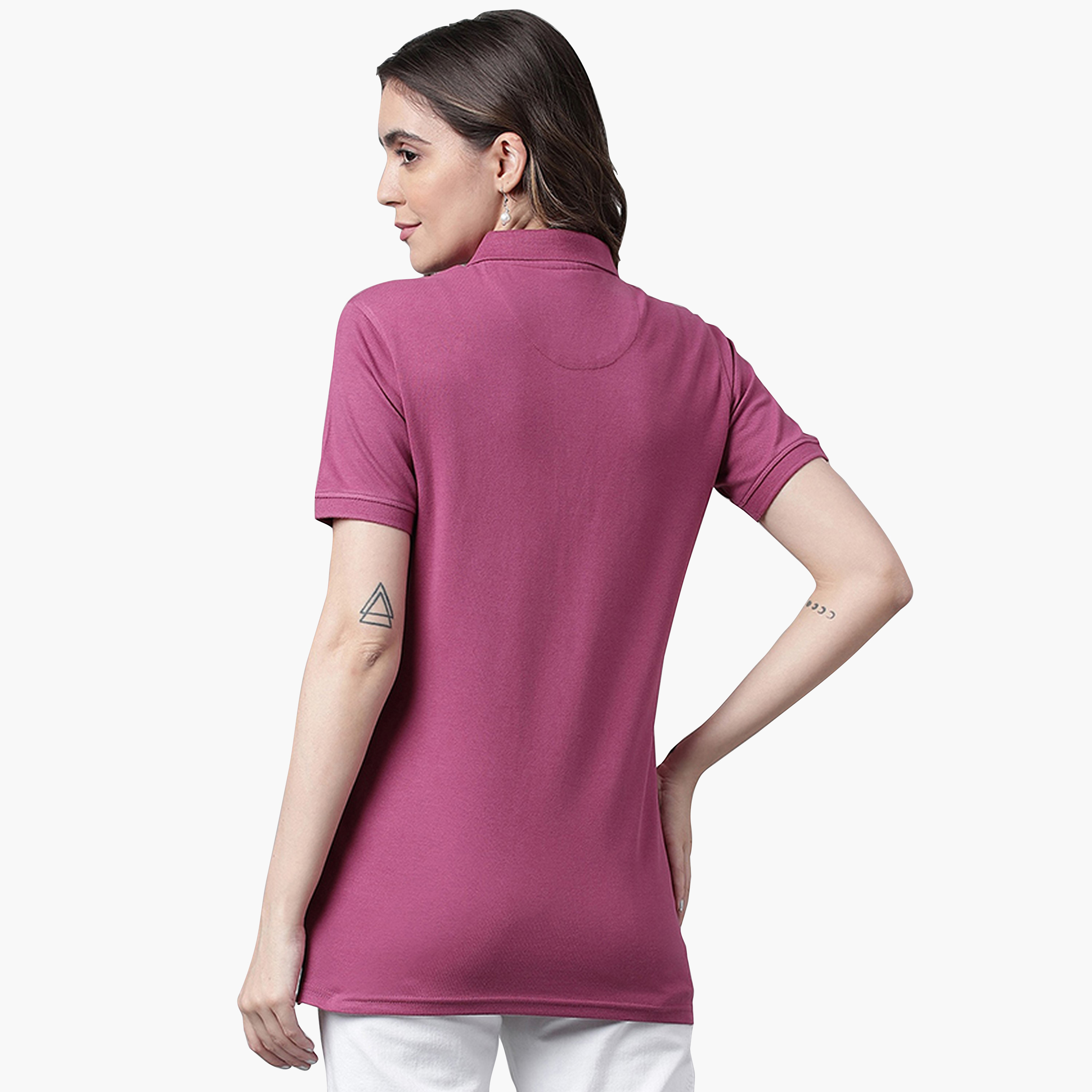 تي شيرت بولو من بيفرلي هيلز بولو كلوب بياقة وأكمام قصيرة مع شعار-women-clothing-tshirts-image-8