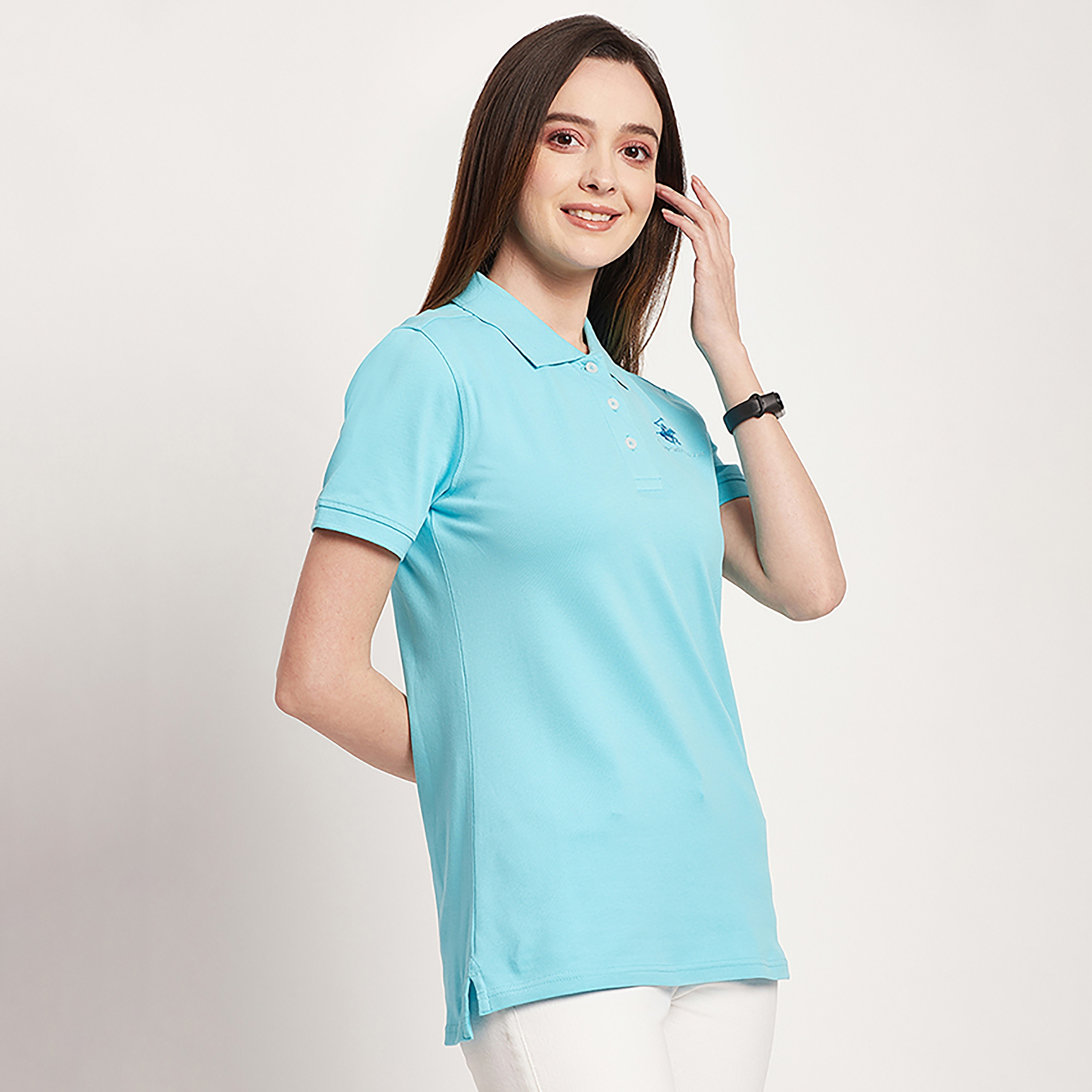 Beverly Hills Polo Club Logo Detail Short Sleeves Polo T-Shirt-women-clothing-tshirts-image-3
