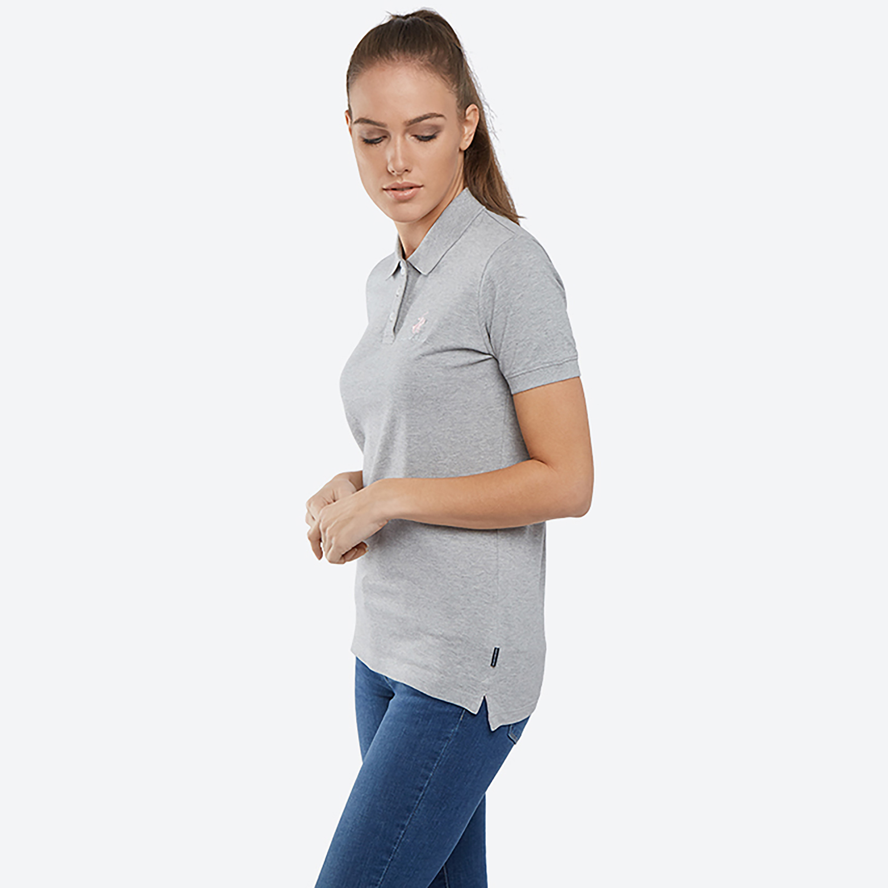 شعار نادي بيفرلي هيلز للبولو بأكمام قصيرة وتيشيرت بولو نسائي بأكمام قصيرة بياقة-women-clothing-tshirts-image-3