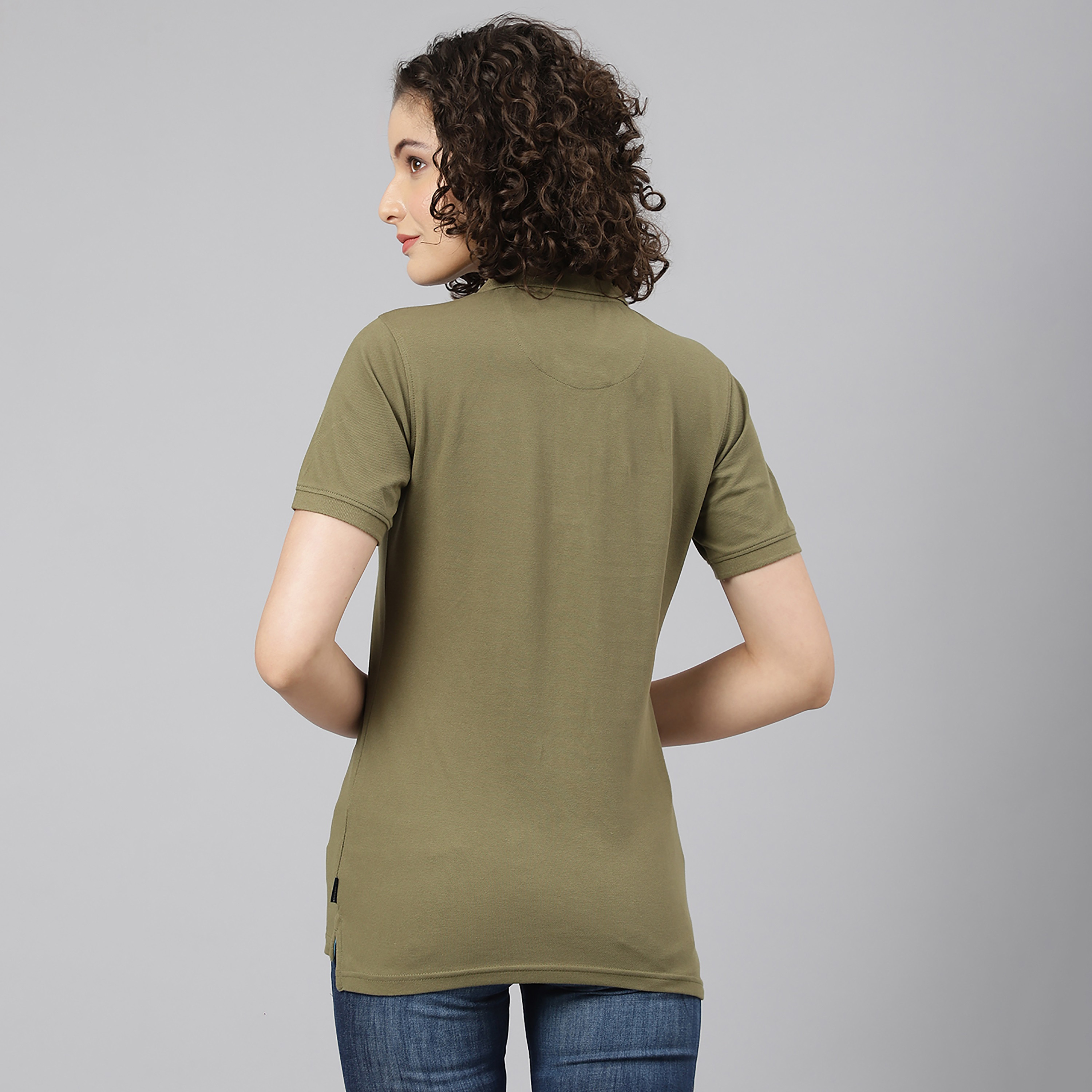 تي شيرت بيفرلي هيلز بولو كلب بأكمام قصيرة سادة بأزرق للنساء-women-clothing-tshirts-image-11