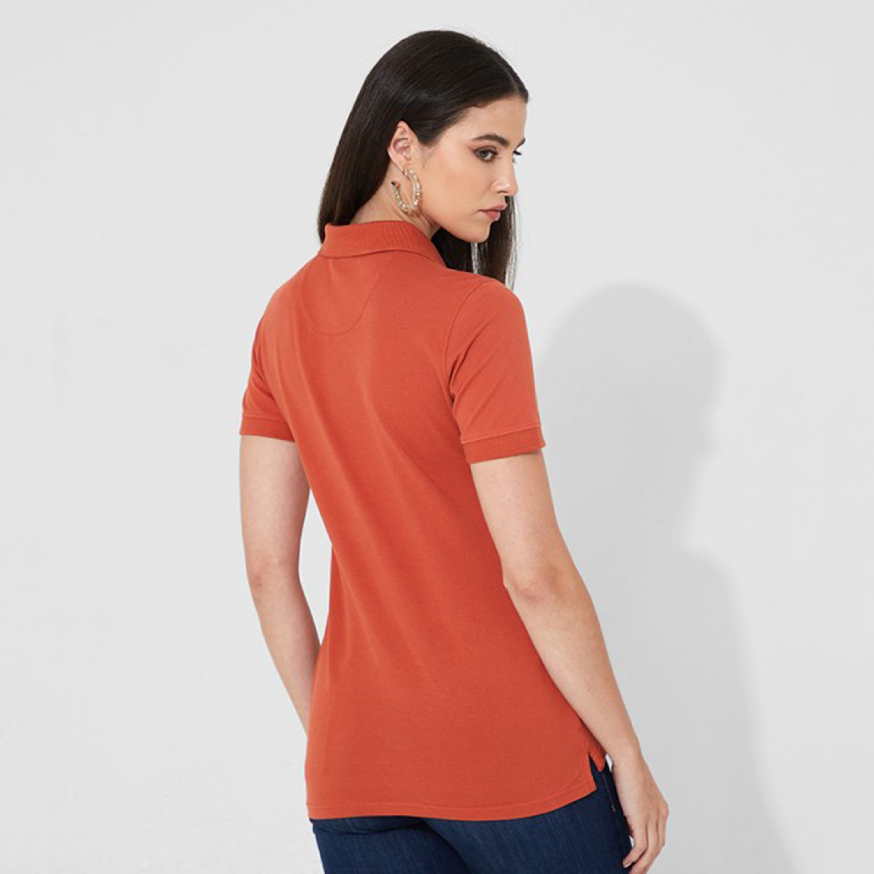 تي شيرت بيفرلي هيلز بولو كلب بأكمام قصيرة سادة بأزرق للنساء-women-clothing-tshirts-image-23