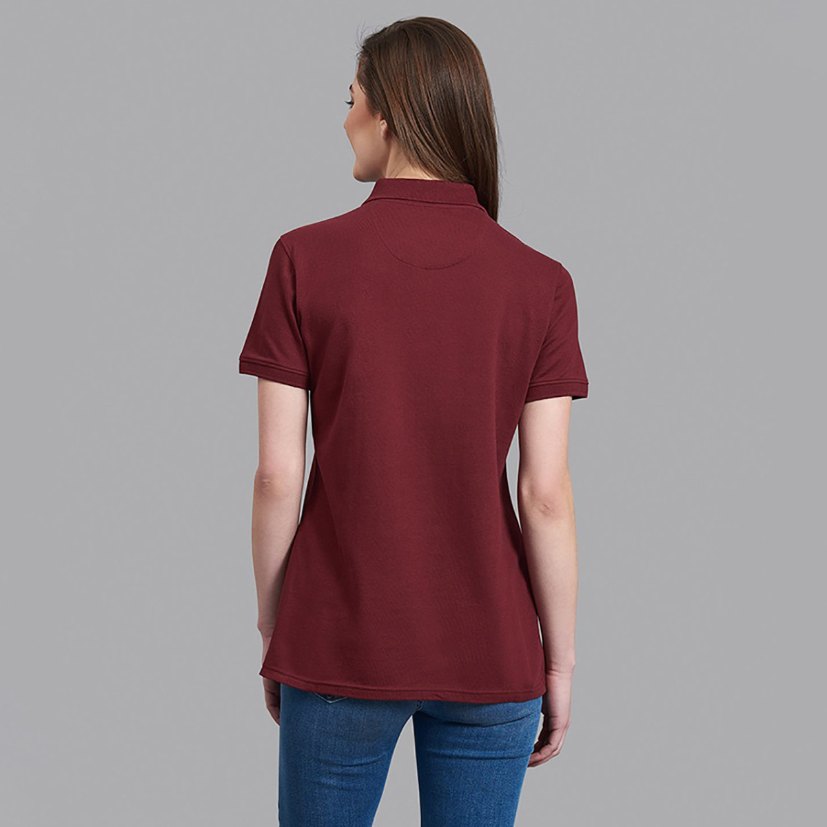 تي شيرت بولو من بيفرلي هيلز بولو كلب نسائي مع شعار بلون بني غامق بأكمام قصيرة-women-clothing-tshirts-image-4