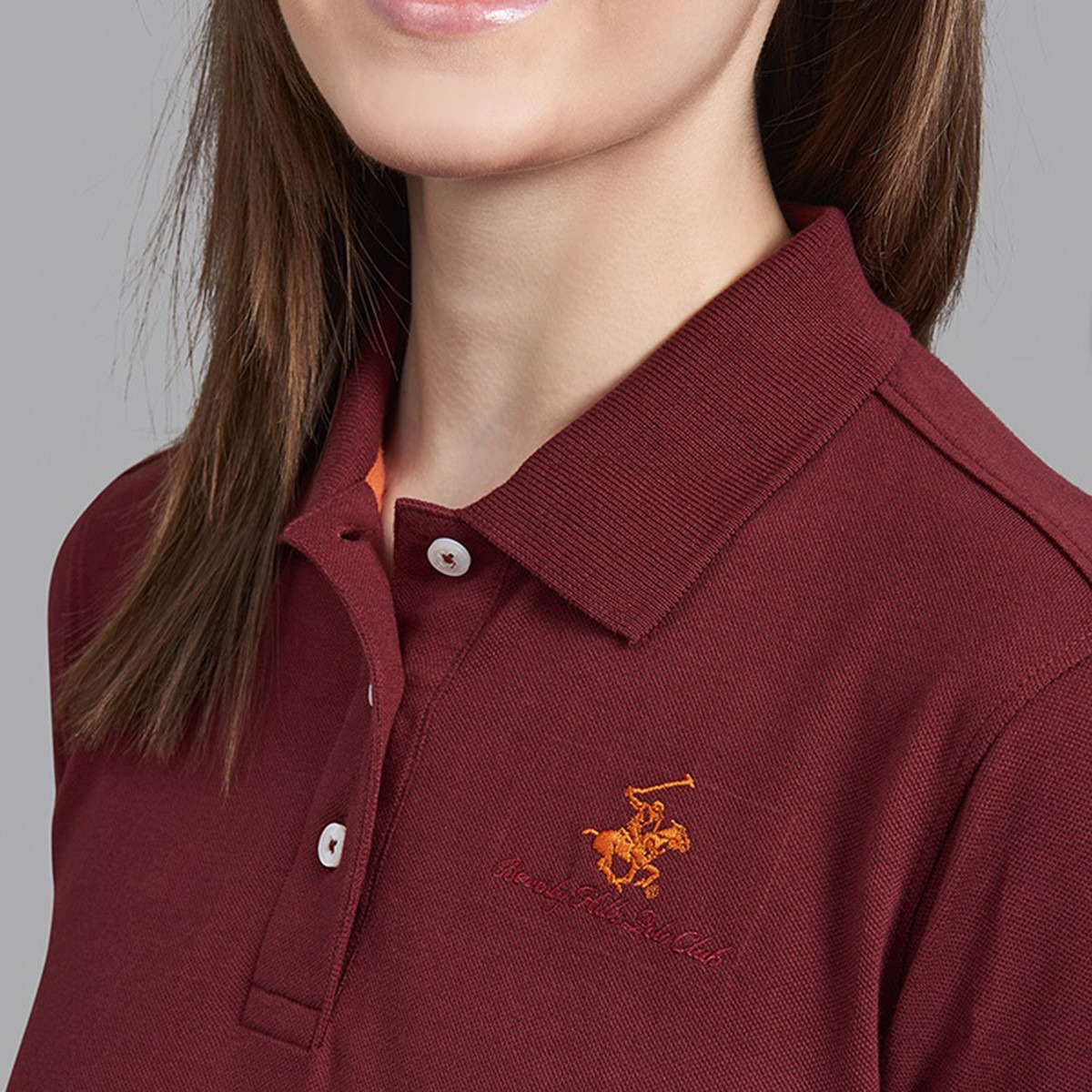 Beverly Hills Polo Club Women Dark Brown Logo Short Sleeves Polo T-Shirt-women-clothing-tshirts-image-5