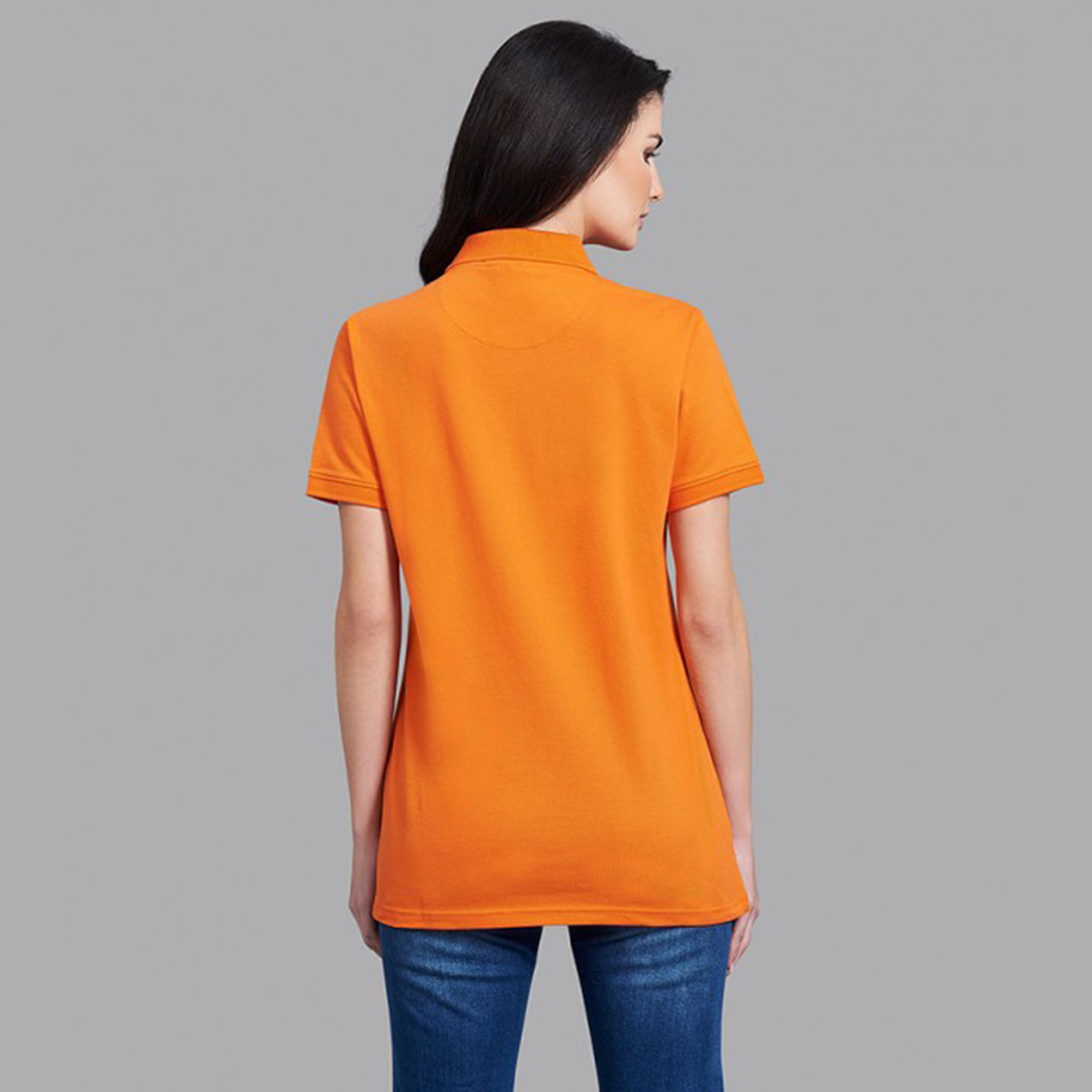 Beverly Hills Polo Club Women Orange Plain Short Sleeves Polo T-Shirt-women-clothing-tshirts-image-4