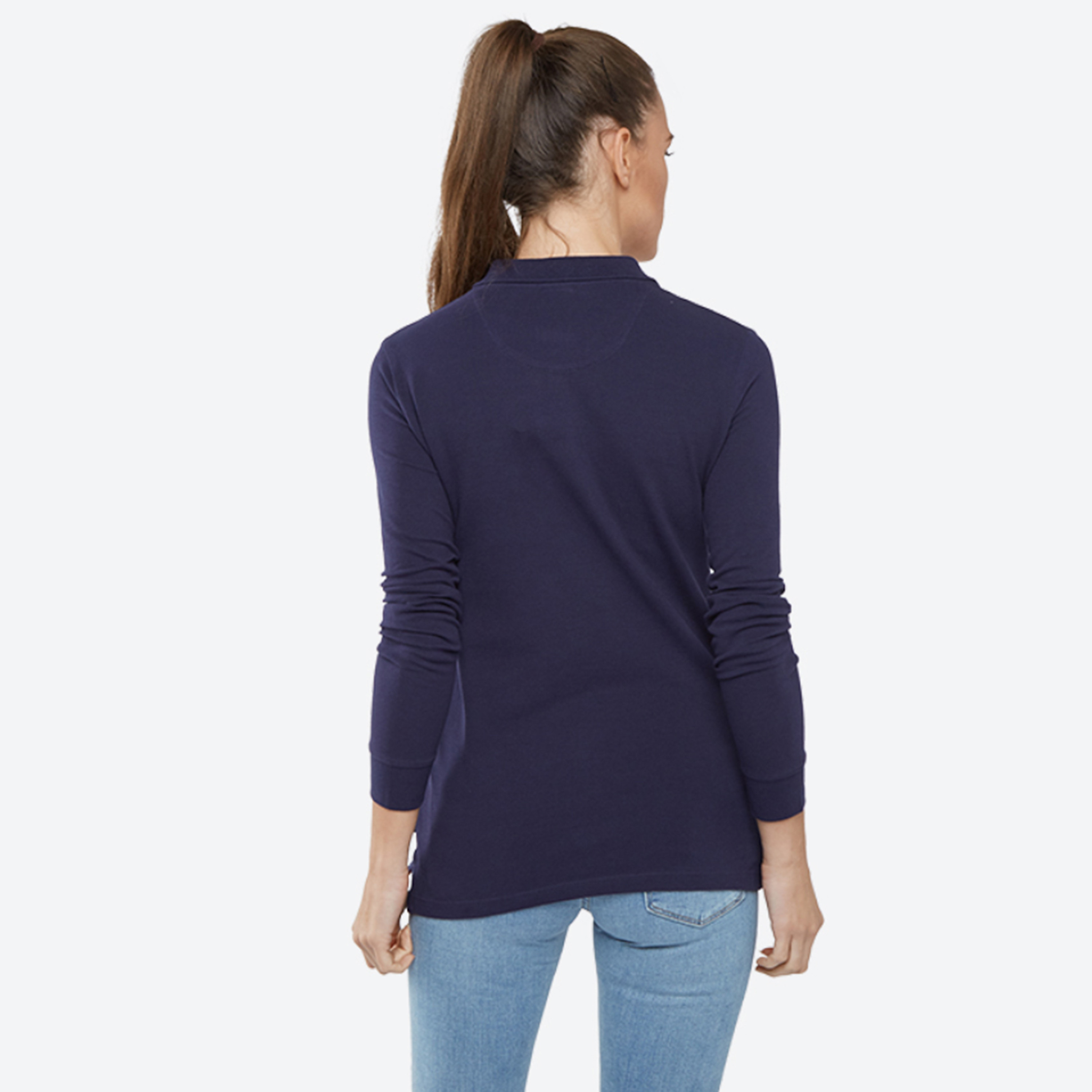 تي شيرت بولو من بيفرلي هيلز بولو كلوب مع شعار بياقة وأكمام طويلة-women-clothing-tshirts-image-8