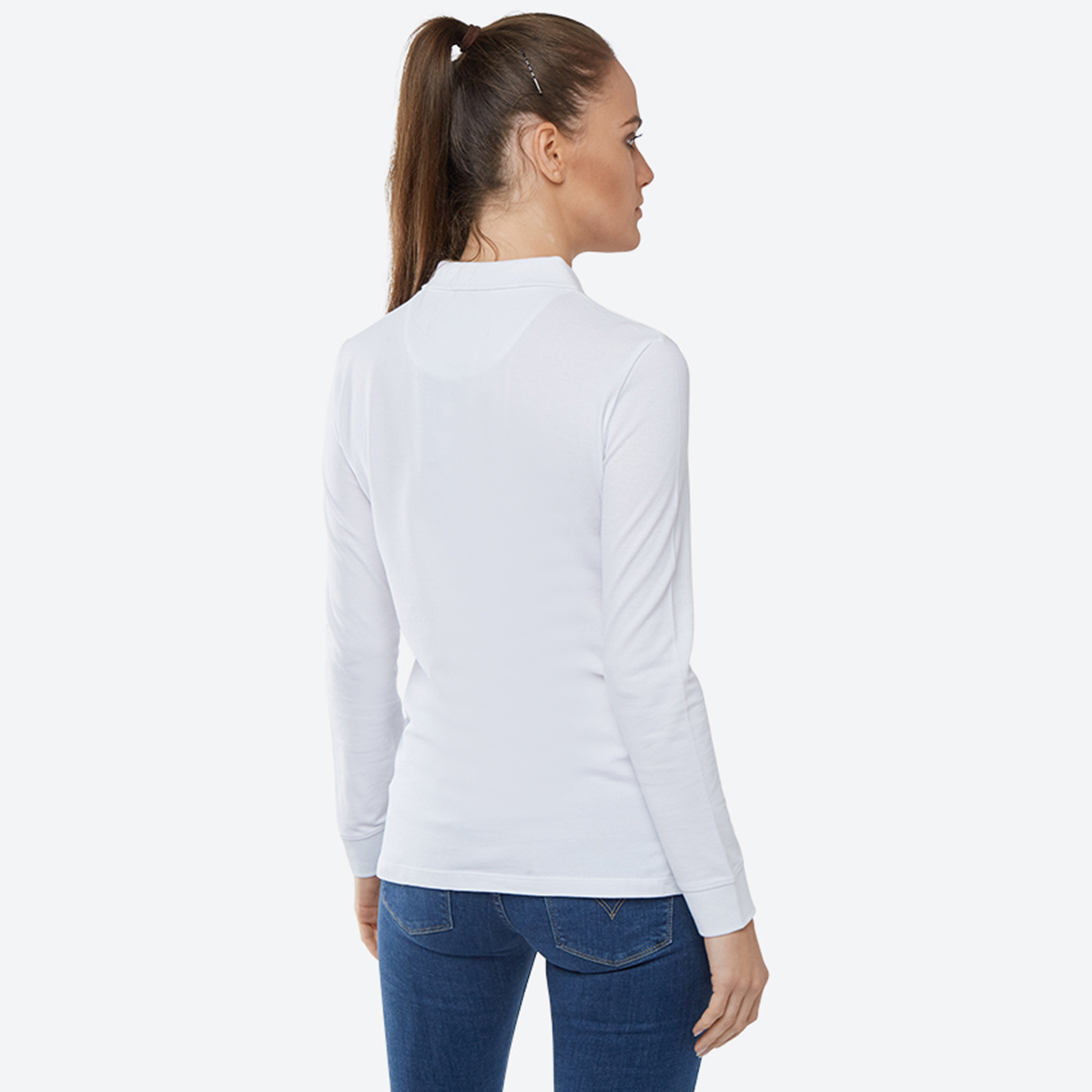 Beverly Hills Polo Club Logo Collared Long Sleeves Polo T-Shirt-women-clothing-tshirts-image-4