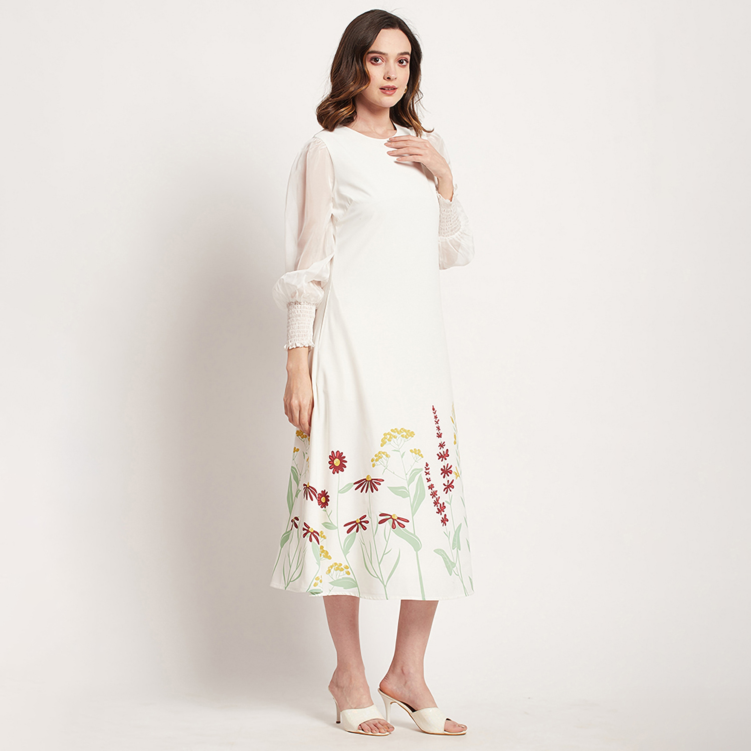 فستان ميدي ذو اى لاين بياقة دائرية مع طبعات من بيفرلي هيلز بولو كلوب-women-clothing-dresses-image-3