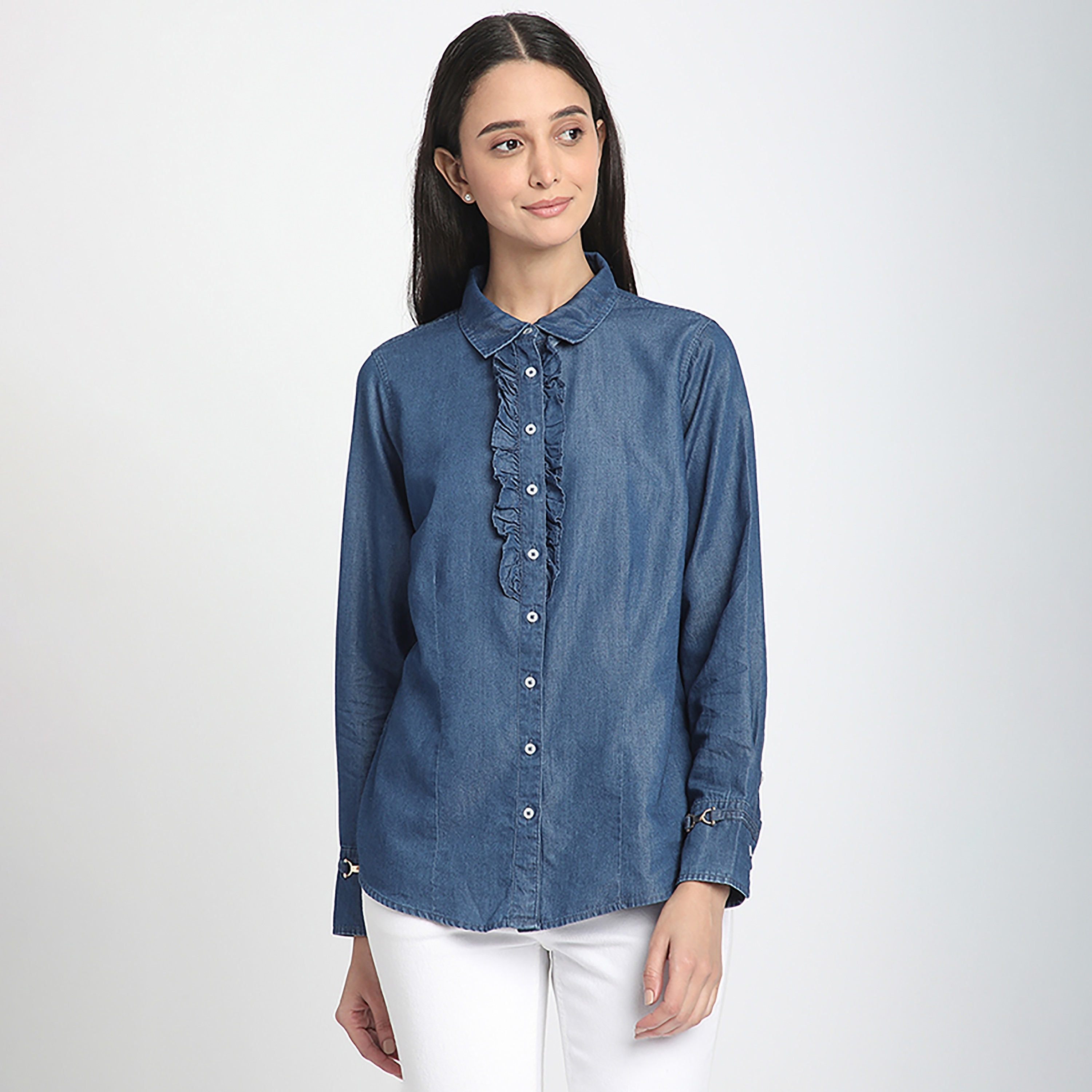 قميص نسائي بقصّة عادية وياقة عادية وأكمام طويلة من بيفرلي هيلز بولو كلوب-women-clothing-shirtsandblouses-shirts-image-1
