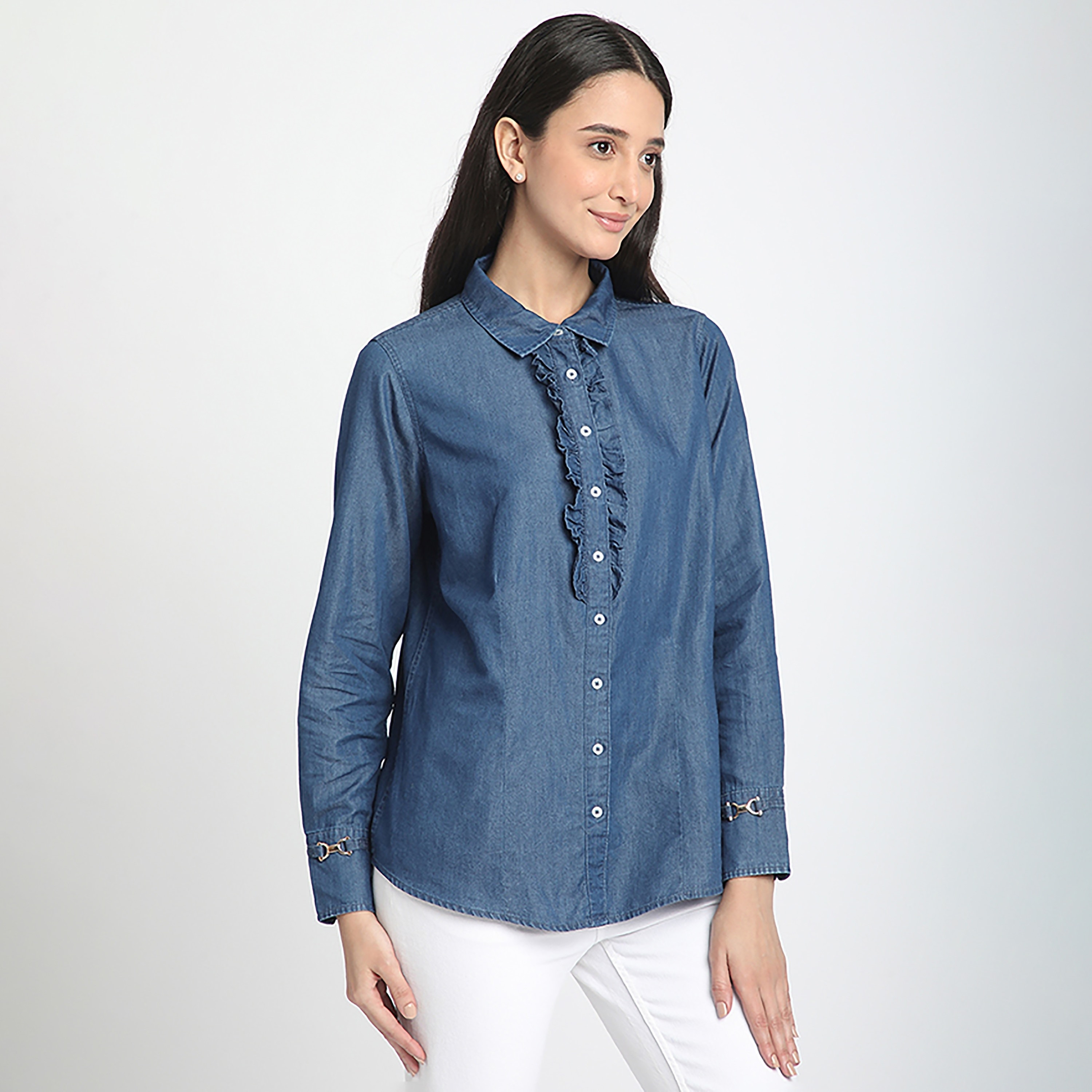 Beverly Hills Polo Club Regular Fit Plain Collared Long Sleeves Women's Shirt-women-clothing-shirtsandblouses-shirts-image-3