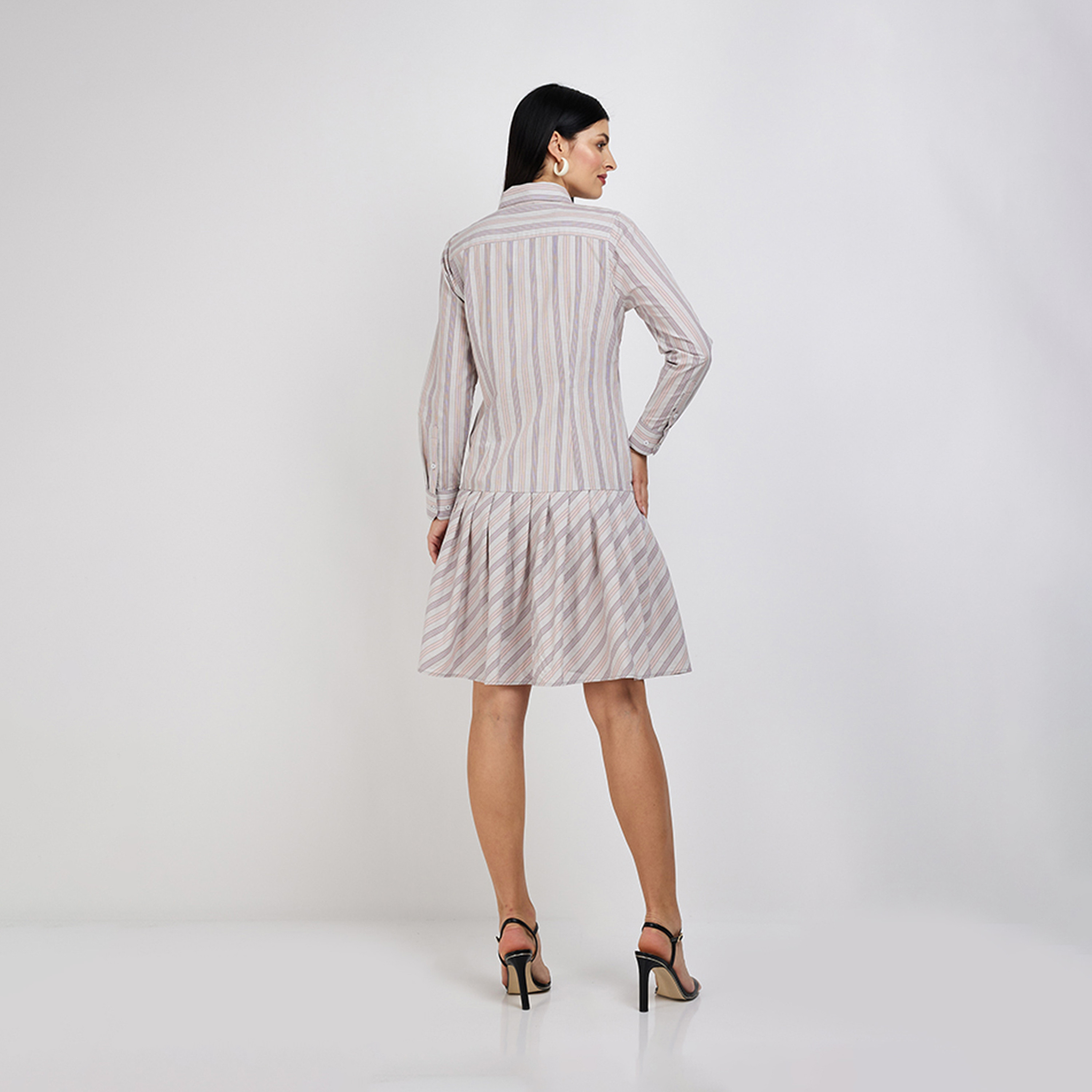 Beverly Hills Polo Club Stripes Long Sleeves Shirt Dress-women-clothing-dresses-image-2