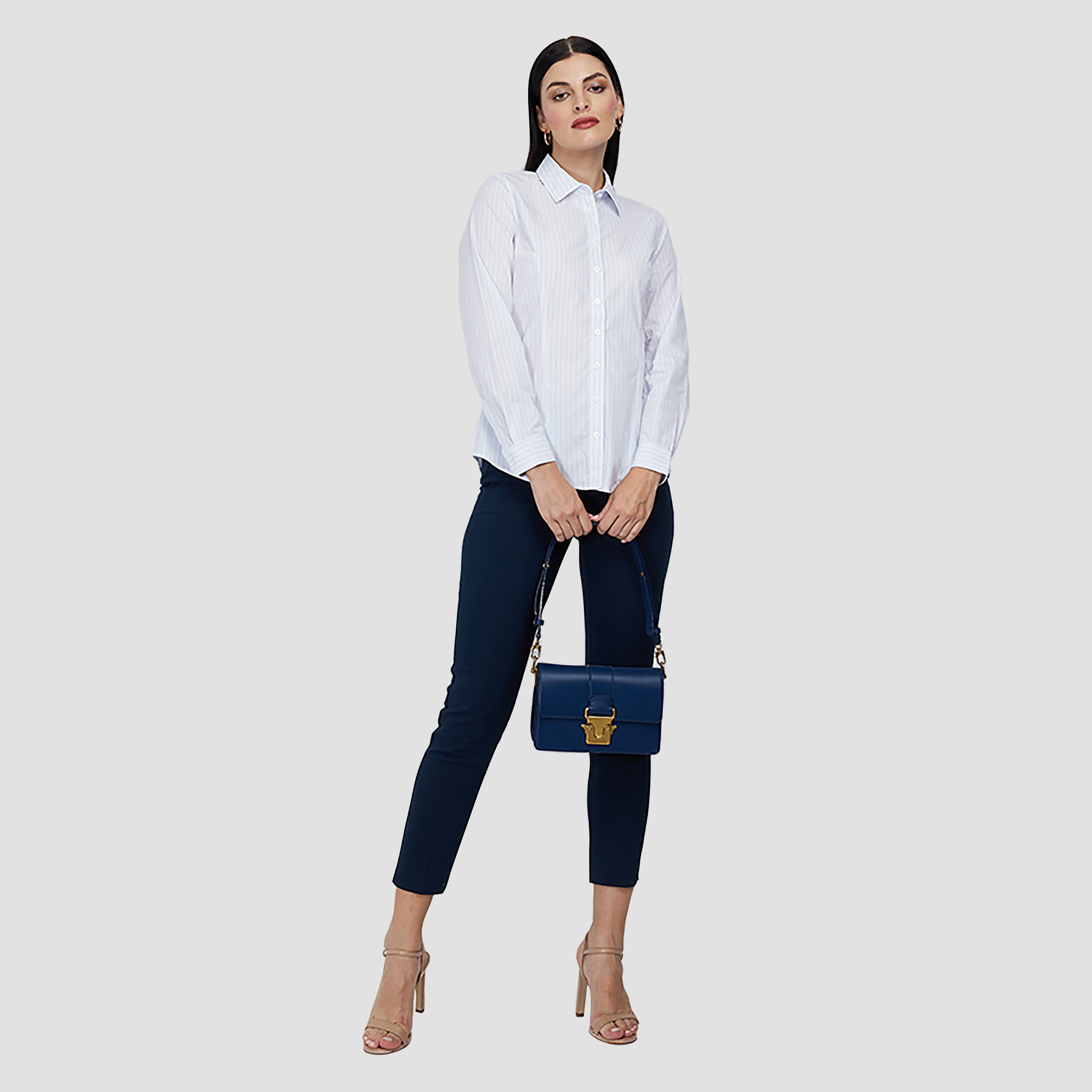قميص نسائي مخطط بياقة وأكمام طويلة بقصة عادية من بيفرلي هيلز بولو كلوب-women-clothing-shirtsandblouses-shirts-image-2