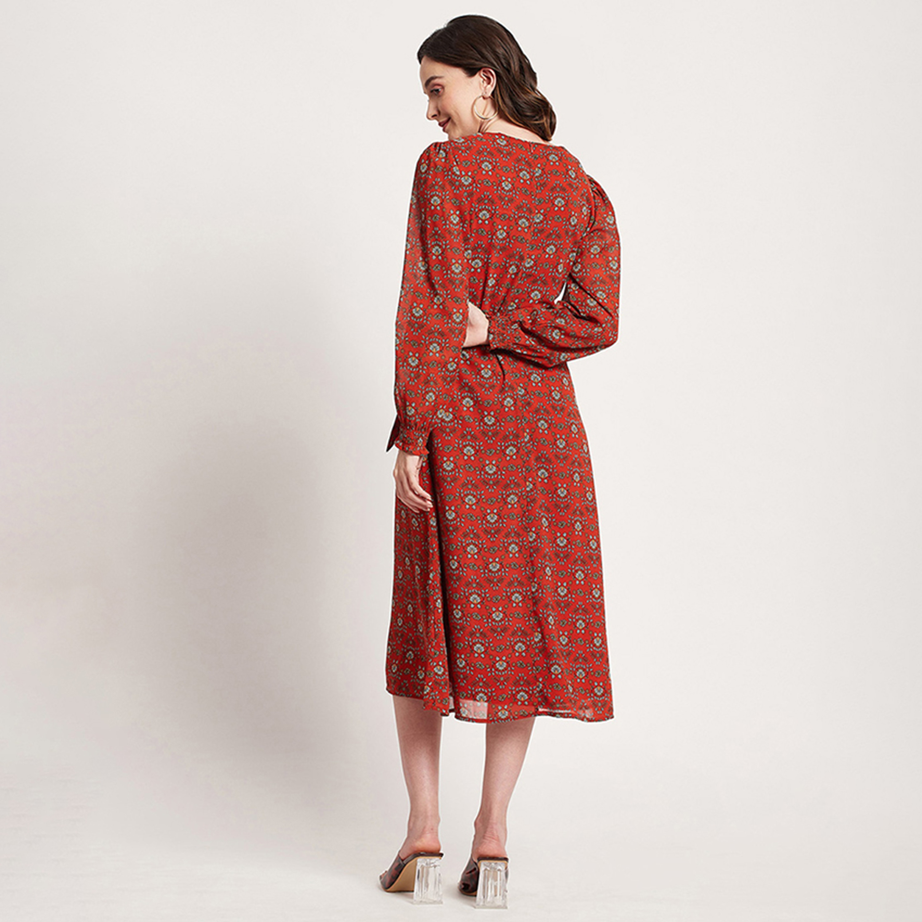Beverly Hills Polo Club Printed V-Neck Wrap Midi Dress-women-clothing-dresses-image-4