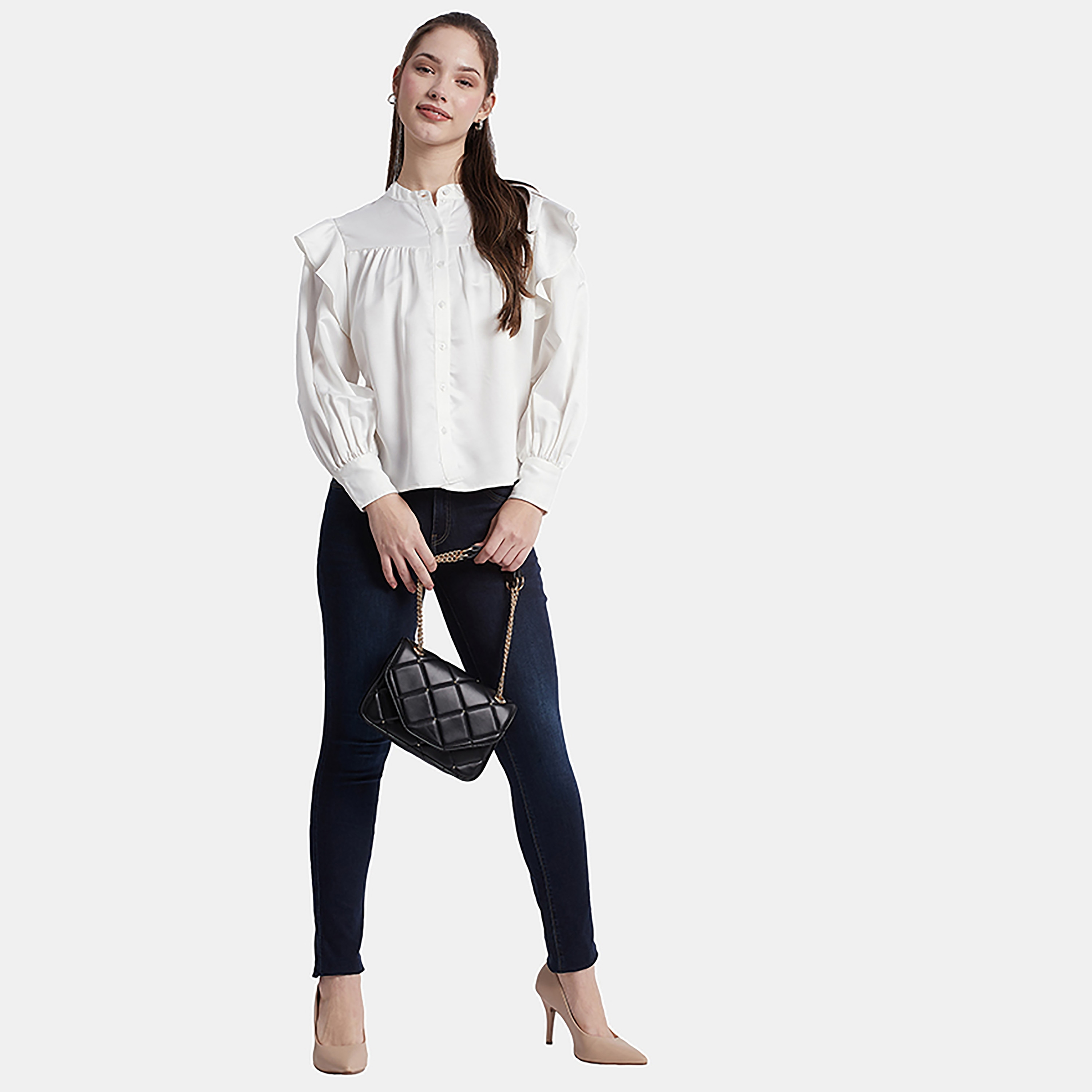 Beverly Hills Polo Club Women's Plain Mandarin Shirt-women-clothing-shirtsandblouses-blouses-image-2