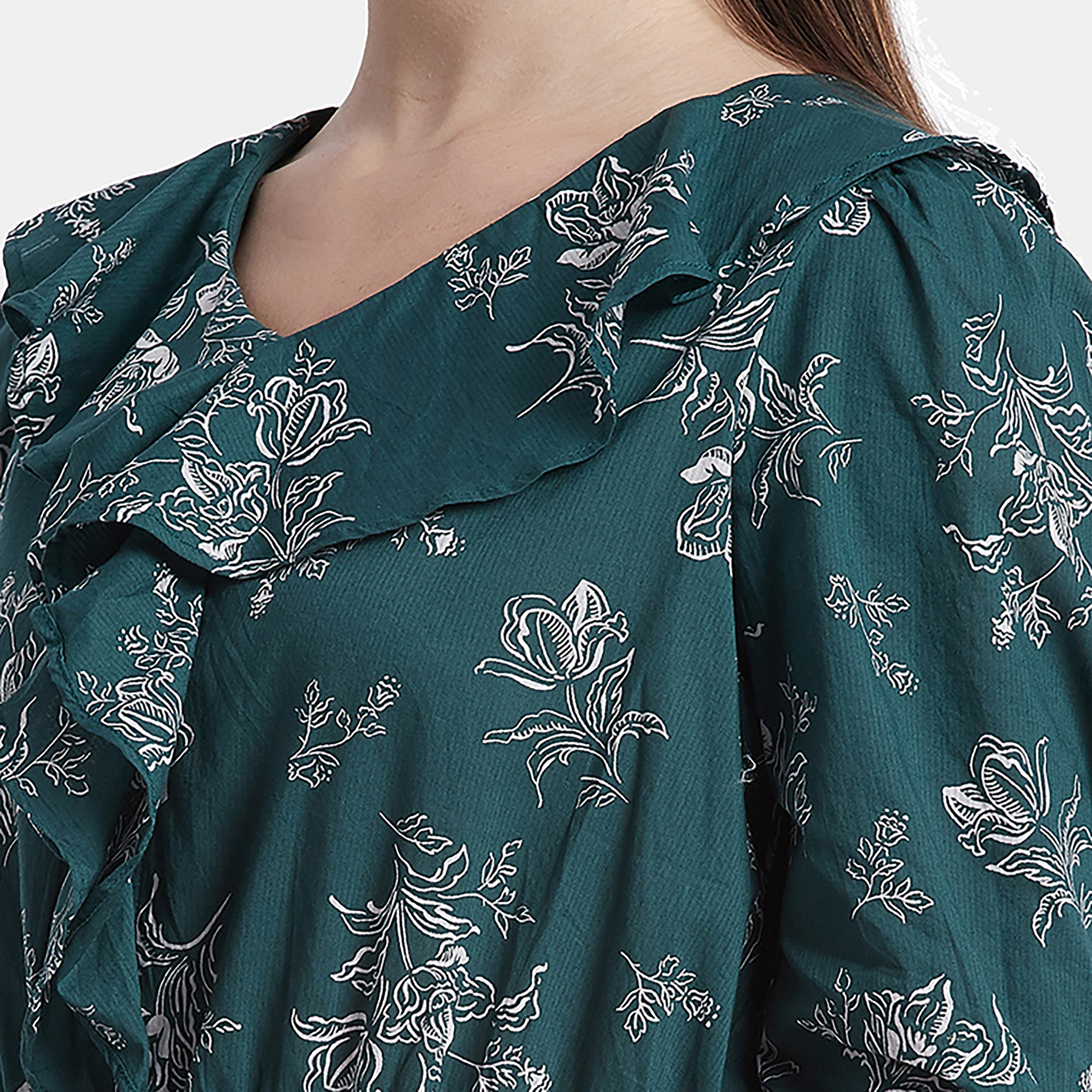 Beverly Hills Polo Club Printed V-Neck Three-Quarter Sleeves Top-women-clothing-shirtsandblouses-blouses-image-3
