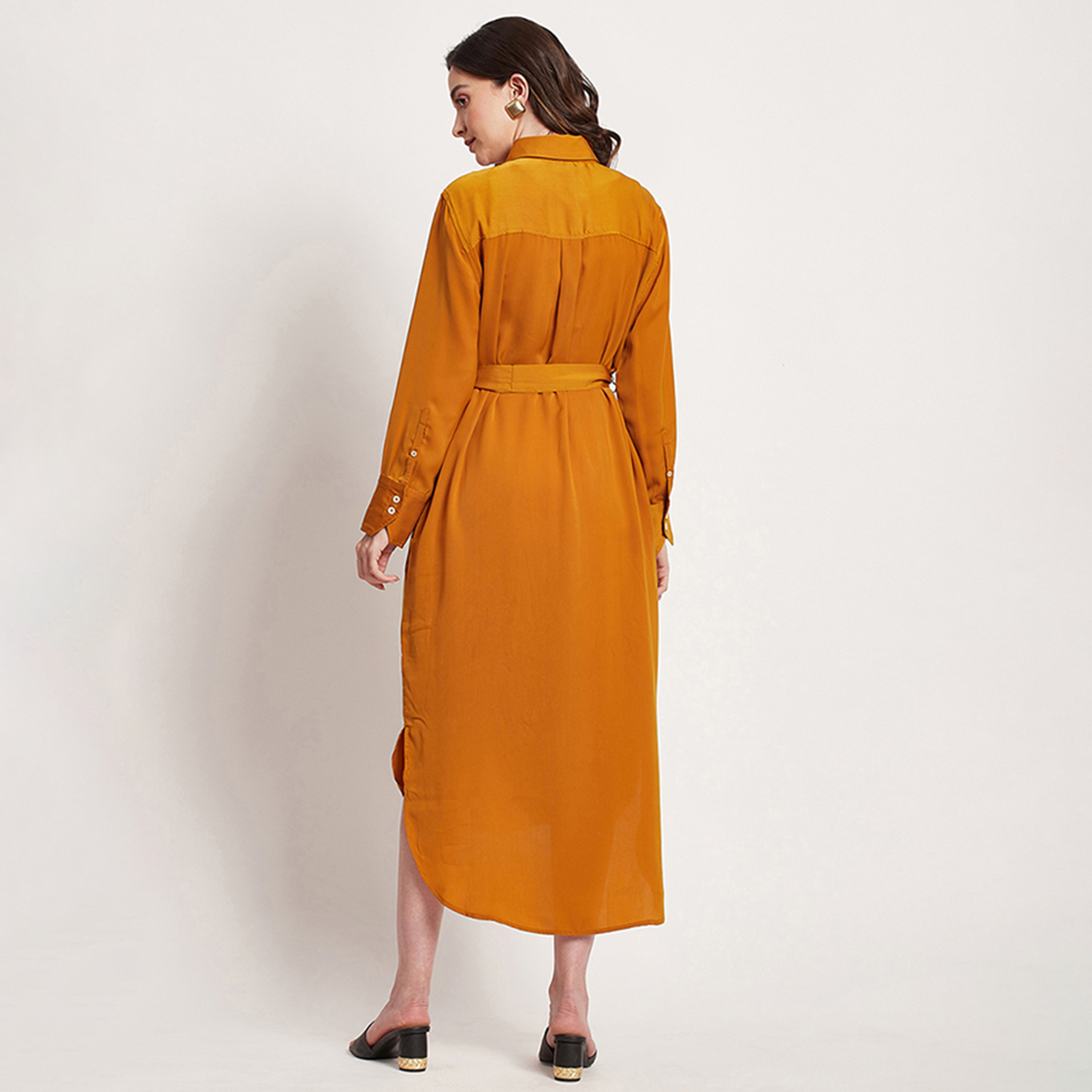 فستان قميص ذو ميدي مع ياقة سادة من بيفرلي هيلز بولو كلوب-women-clothing-dresses-image-4