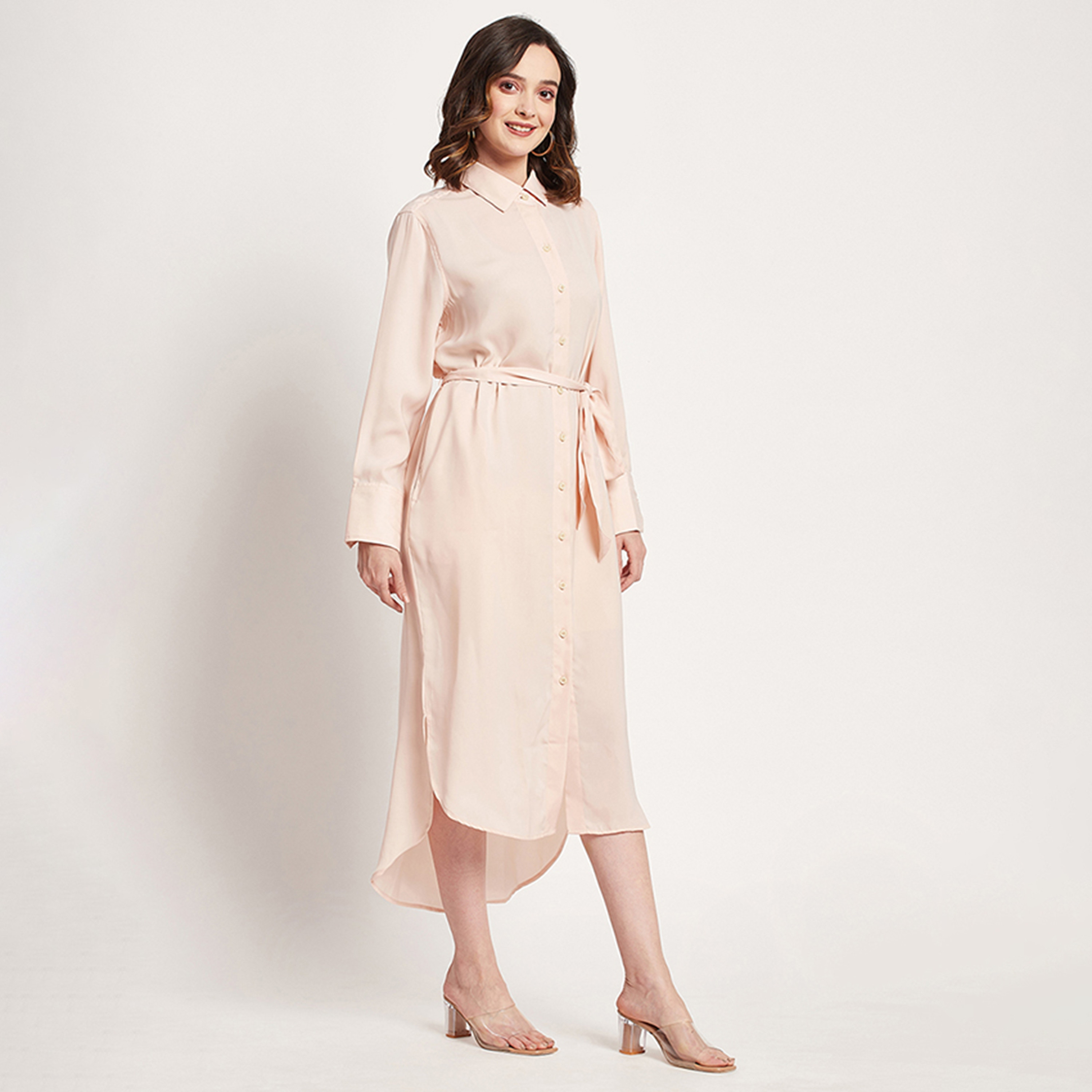 فستان قميص ذو ميدي مع ياقة سادة من بيفرلي هيلز بولو كلوب-women-clothing-dresses-image-7