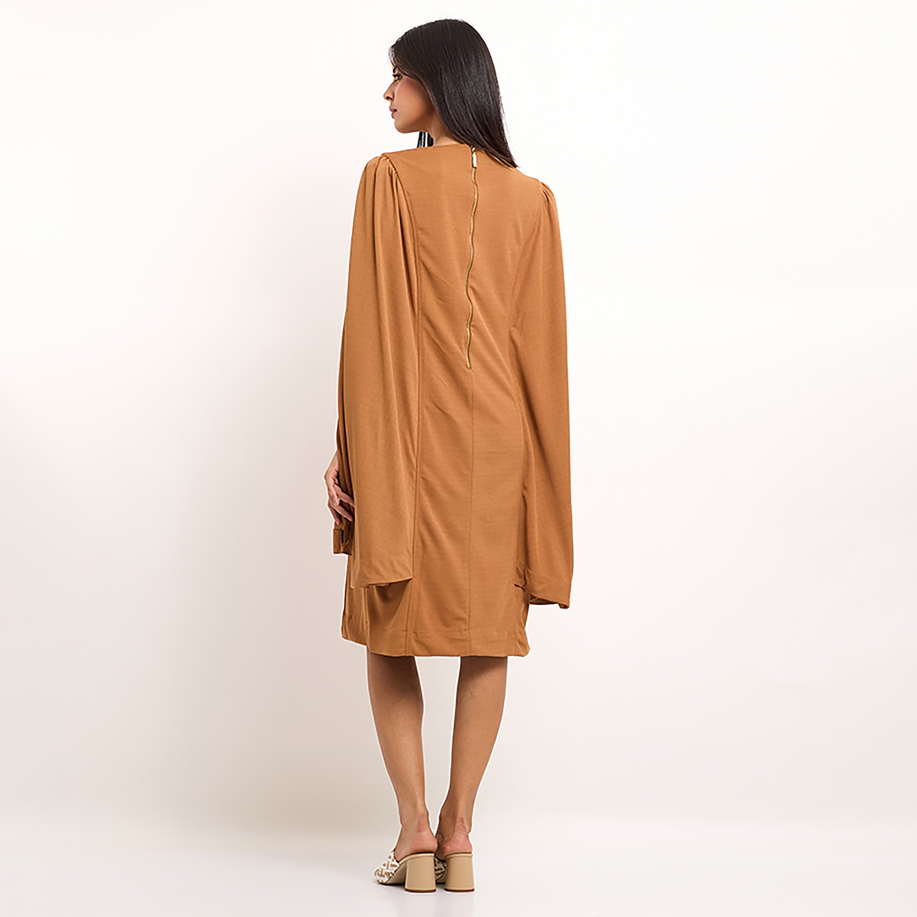 فستان ميدي ذو اى لاين بياقة دائرية سادة من بيفرلي هيلز بولو كلوب-women-clothing-dresses-image-12