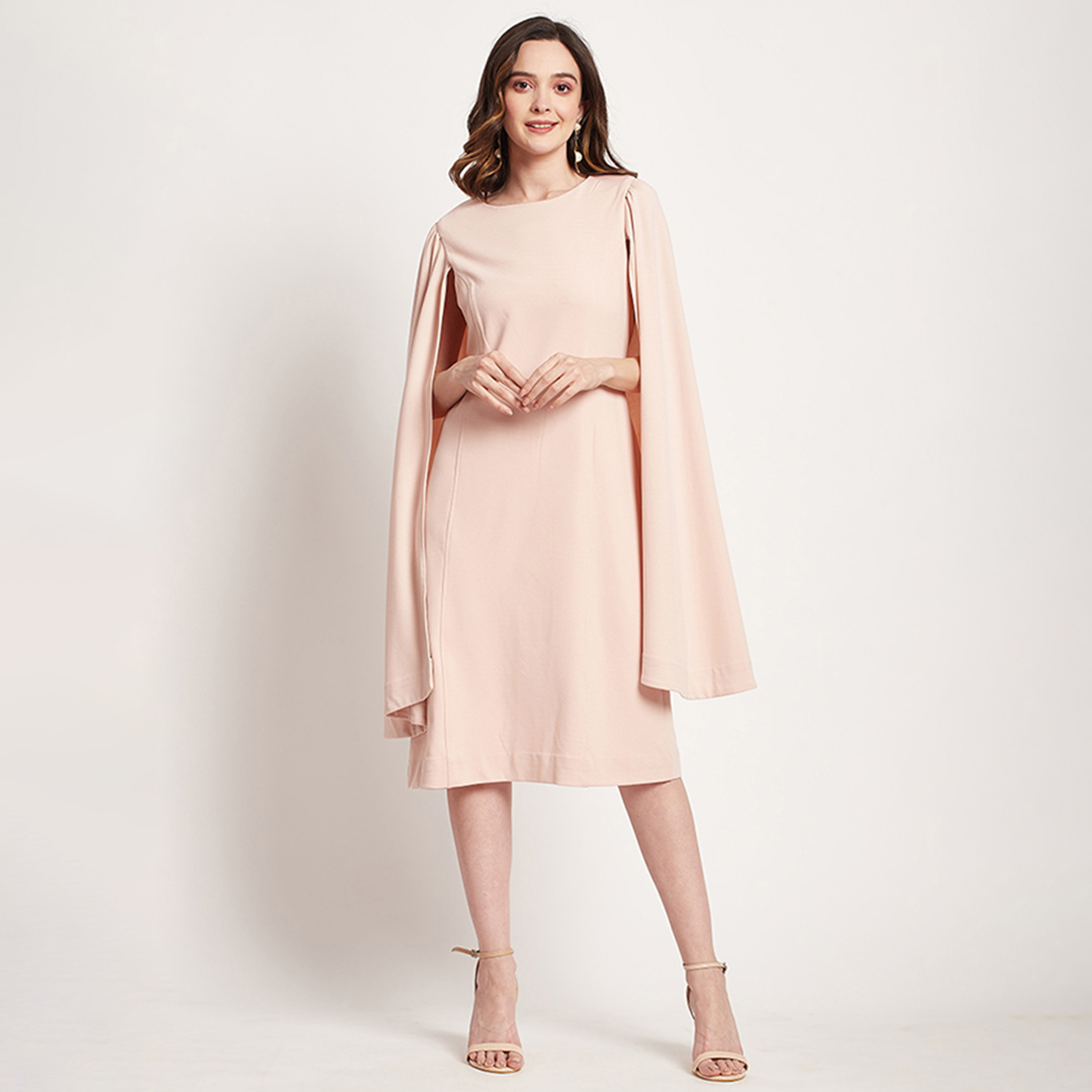 فستان ميدي ذو اى لاين بياقة دائرية سادة من بيفرلي هيلز بولو كلوب-women-clothing-dresses-image-5