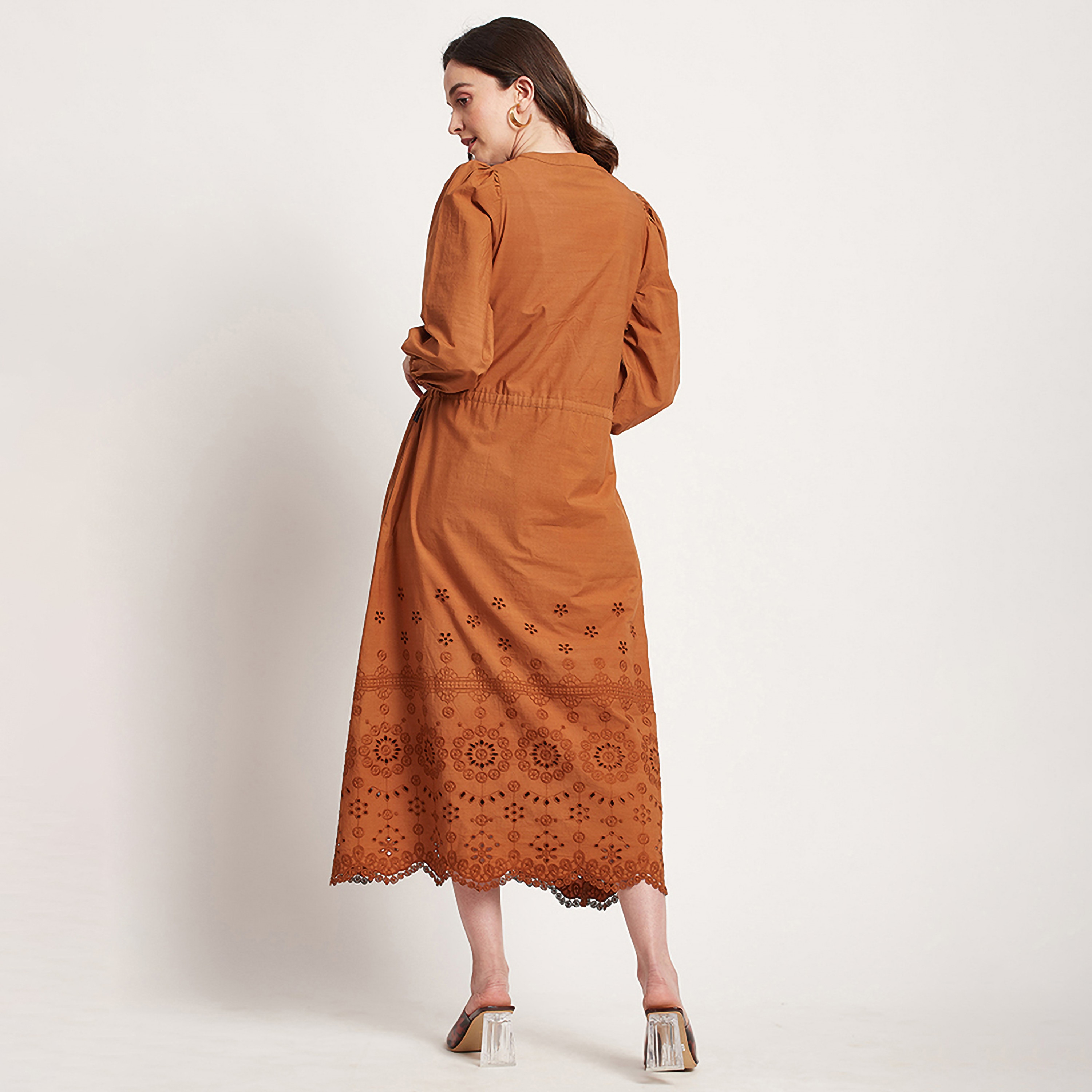 Beverly Hills Polo Club Embroidered Mandarin Collar Midi Shirt Dress-women-clothing-dresses-image-4