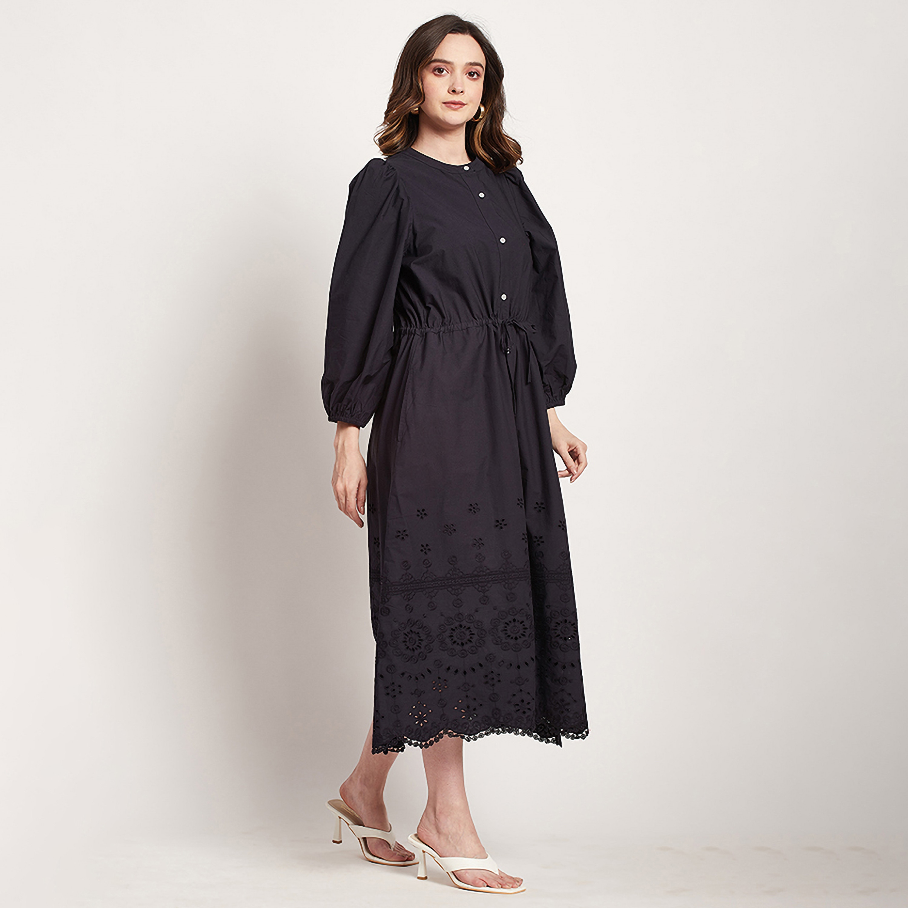 Beverly Hills Polo Club Embroidered Mandarin Collar Midi Shirt Dress-women-clothing-dresses-image-3