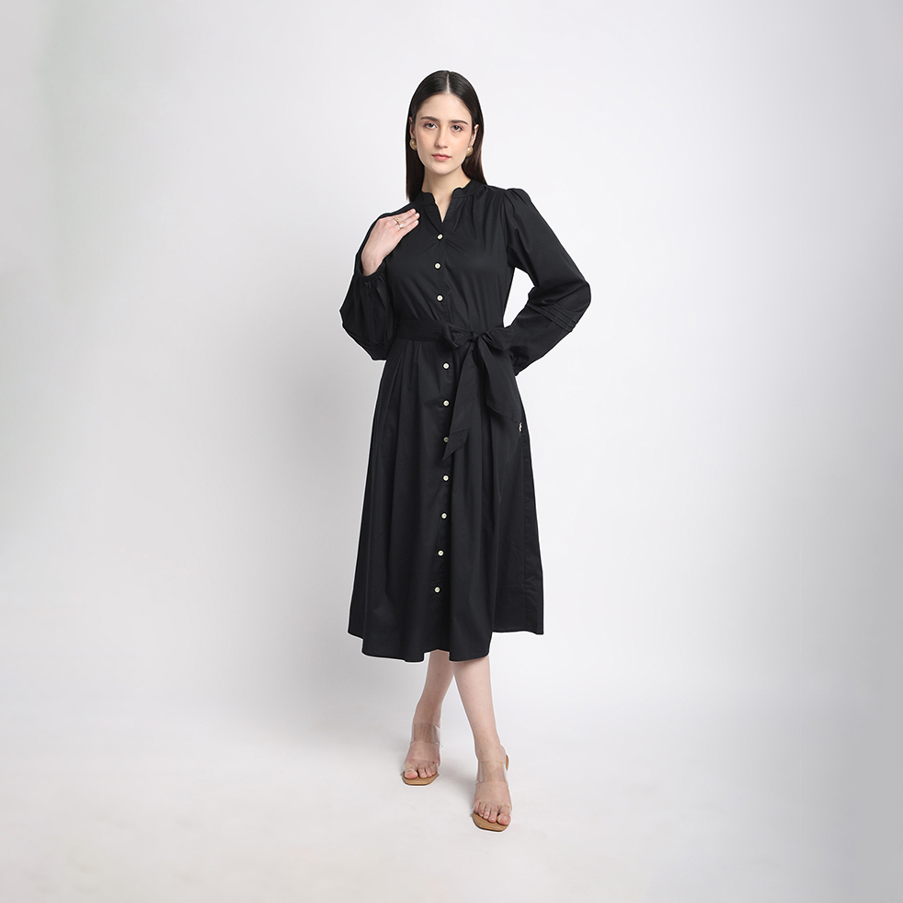 بيفرلي هيلز كلوب-  فستان قميص بياقة سادة-women-clothing-dresses-image-1