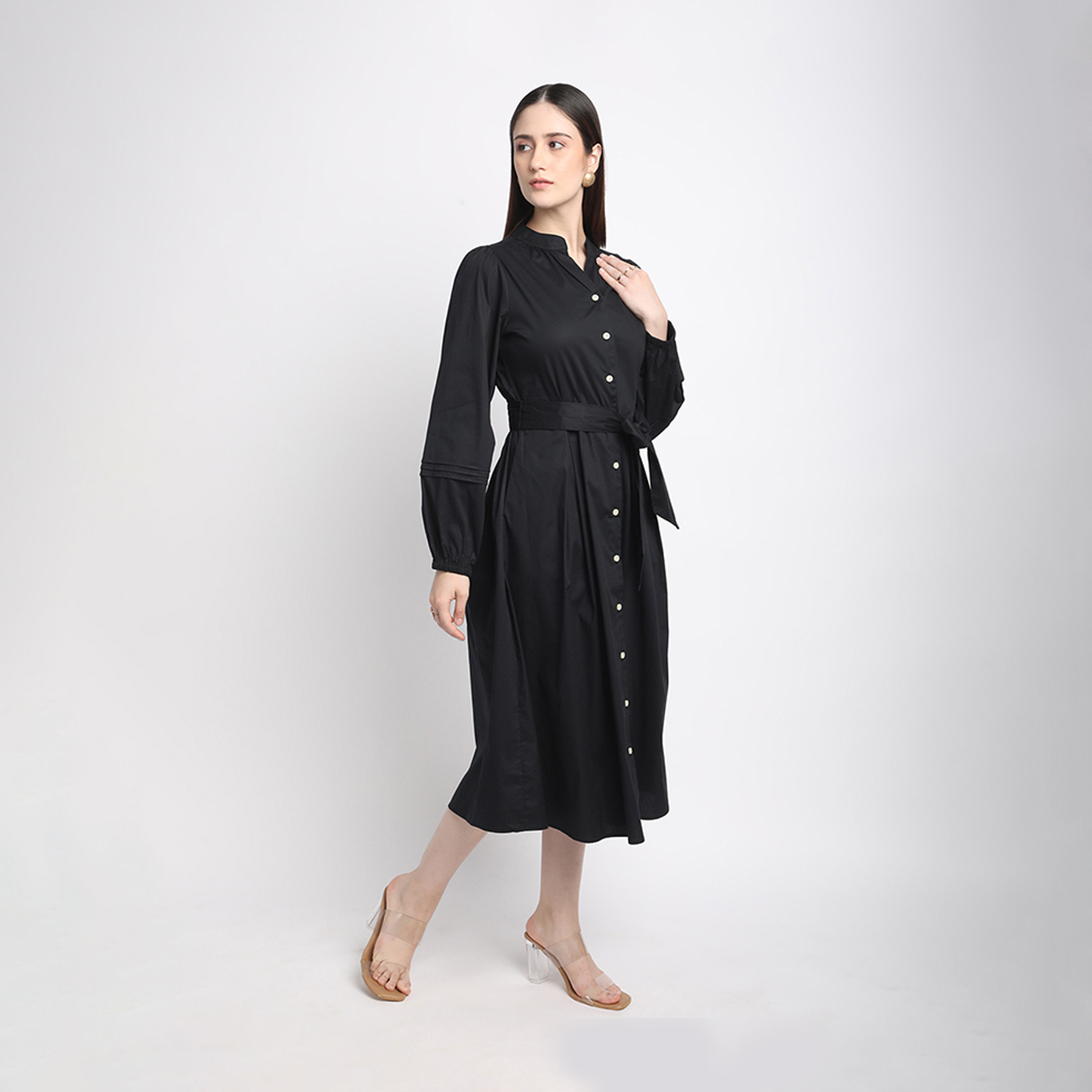 بيفرلي هيلز كلوب-  فستان قميص بياقة سادة-women-clothing-dresses-image-3