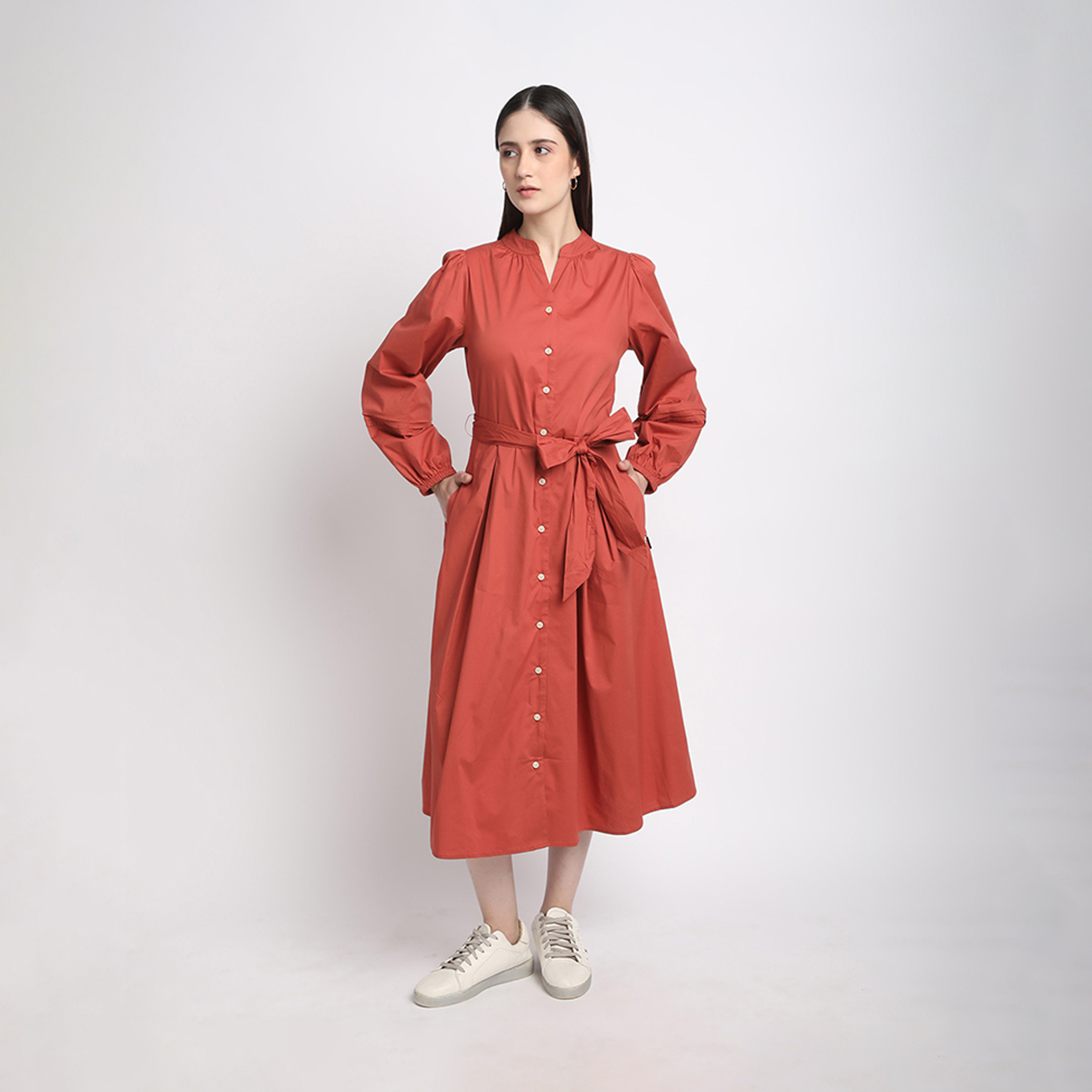 بيفرلي هيلز كلوب-  فستان قميص بياقة سادة-women-clothing-dresses-image-5