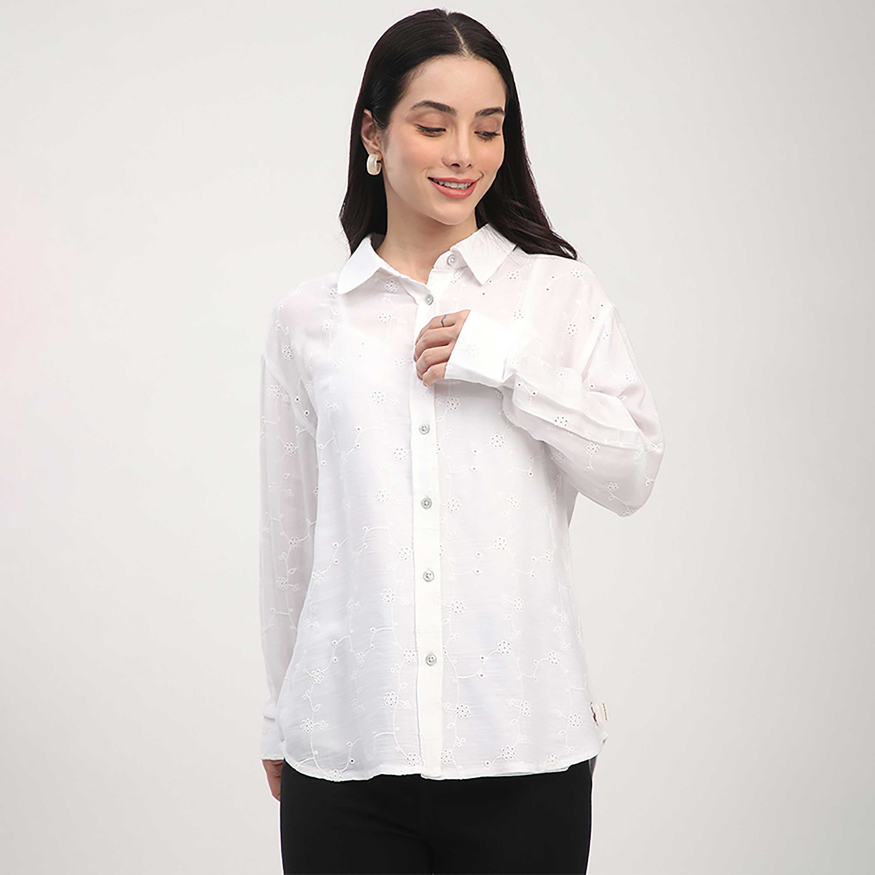Beverly Hills Polo Club Regular Fit Embroidered Collared Long Sleeves Shirt-women-clothing-shirtsandblouses-shirts-image-1