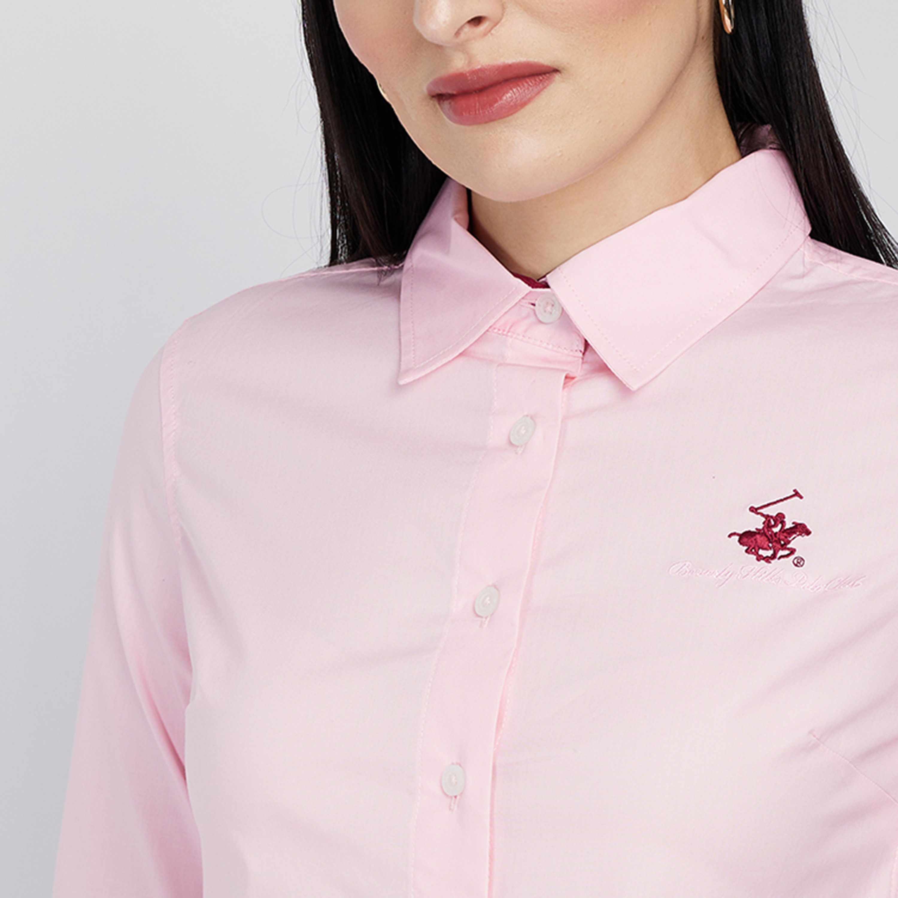 Beverly Hills Polo Club Logo Classic Collar Long Sleeves Casual Shirt-women-clothing-shirtsandblouses-blouses-image-2