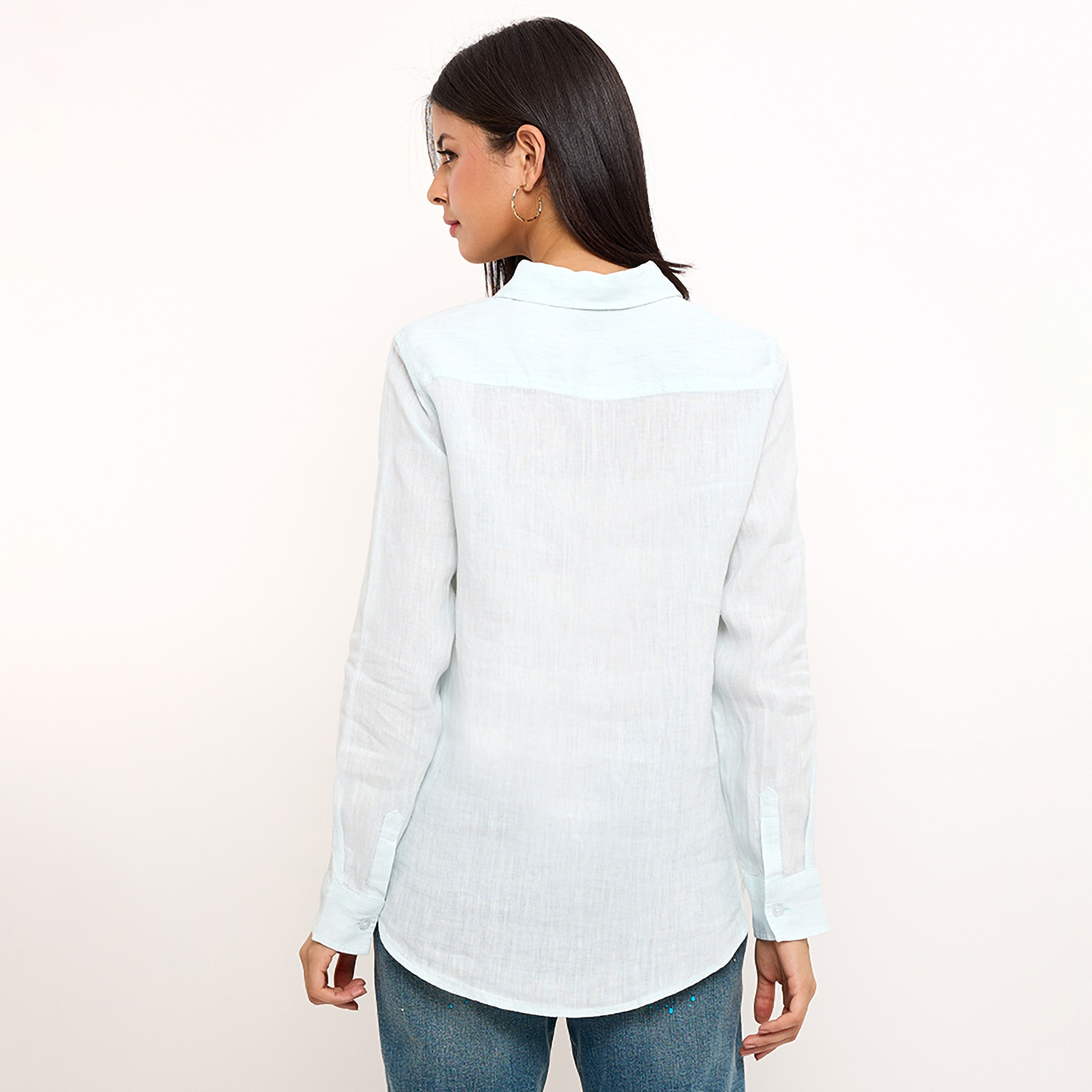 Beverly Hills Polo Club Plain Collared Long Sleeves Women's Shirt-women-clothing-shirtsandblouses-shirts-image-15