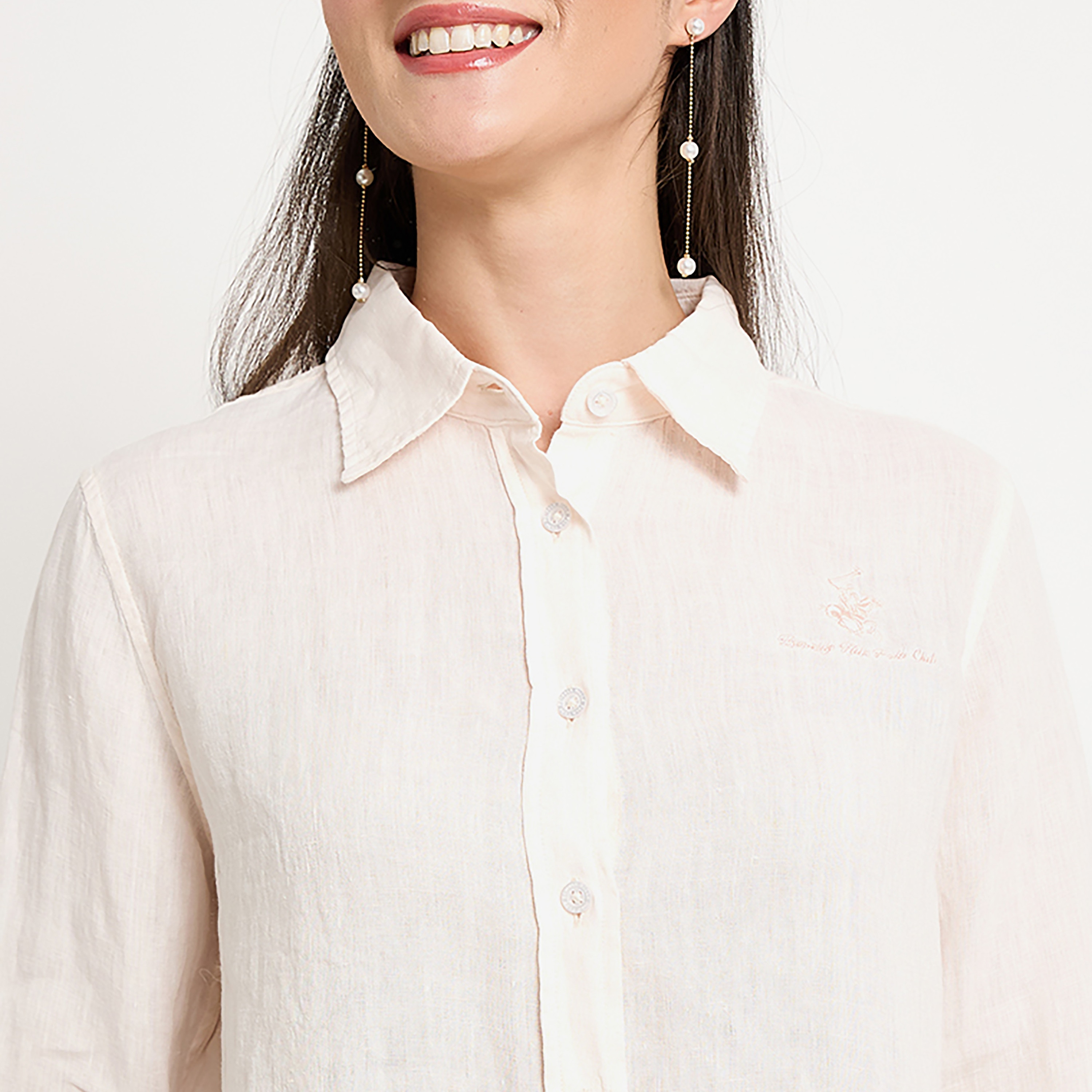 Beverly Hills Polo Club Plain Collared Long Sleeves Women's Shirt-women-clothing-shirtsandblouses-shirts-image-10
