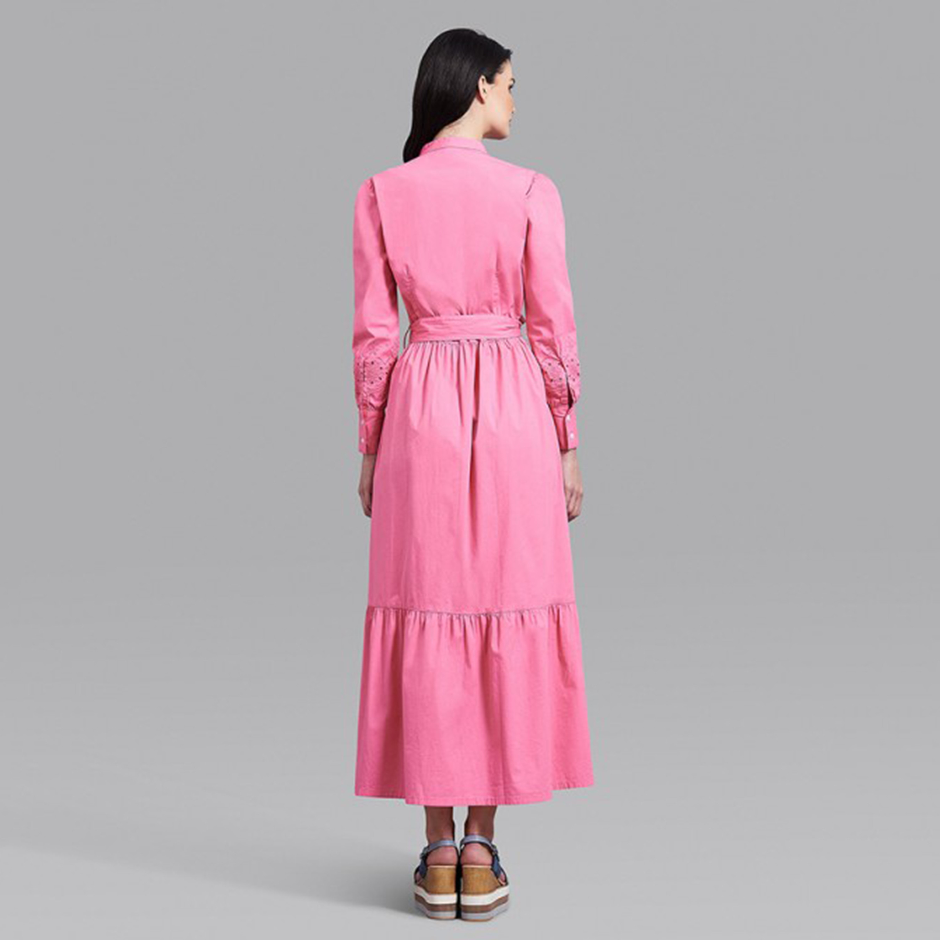 فستان ماكسي نسائي بحزام عنق من بيفرلي هيلز بولو كلوب بلون برتقالي سادة-women-clothing-dresses-image-8
