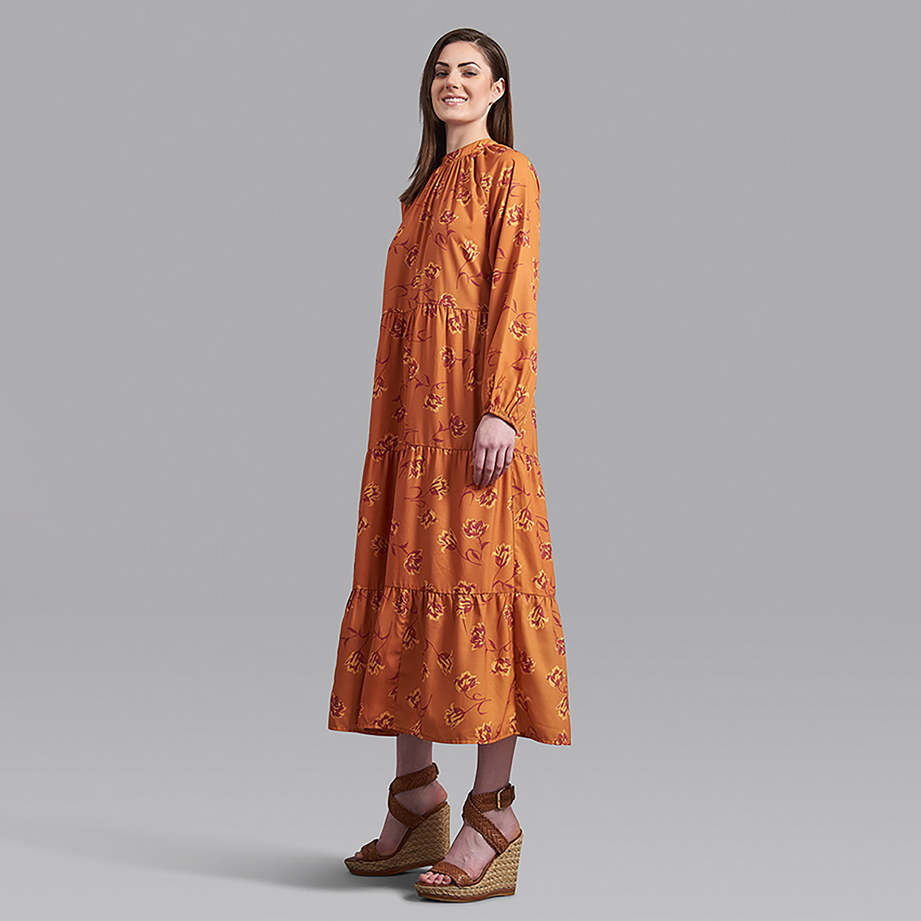Beverly Hills Polo Club Floral High Neck Midi Dress-women-clothing-dresses-image-3