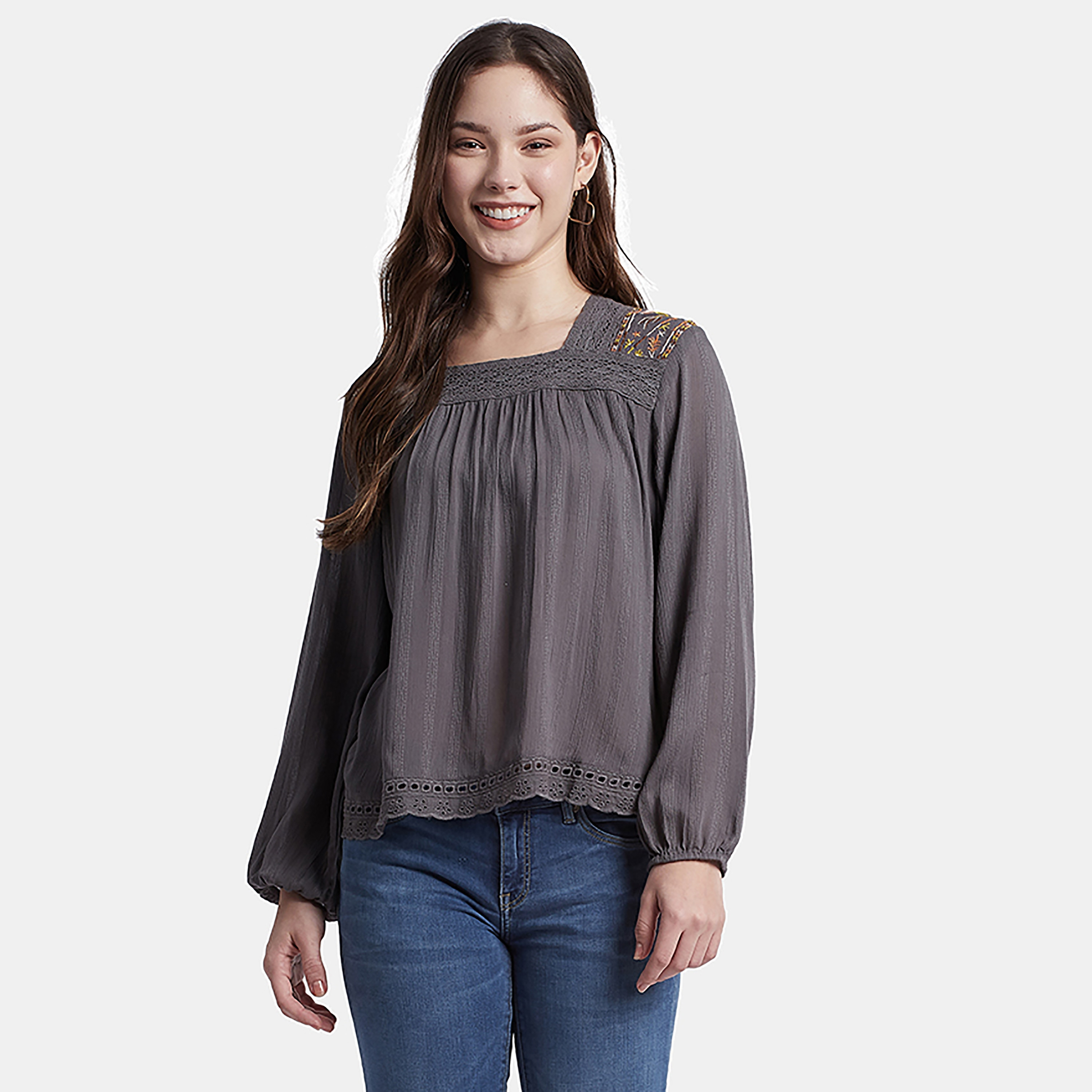 توب من بيفرلي هيلز بولو كلوب ذو مطرز بياقة مربعة وأكمام طويلة-women-clothing-shirtsandblouses-blouses-image-5