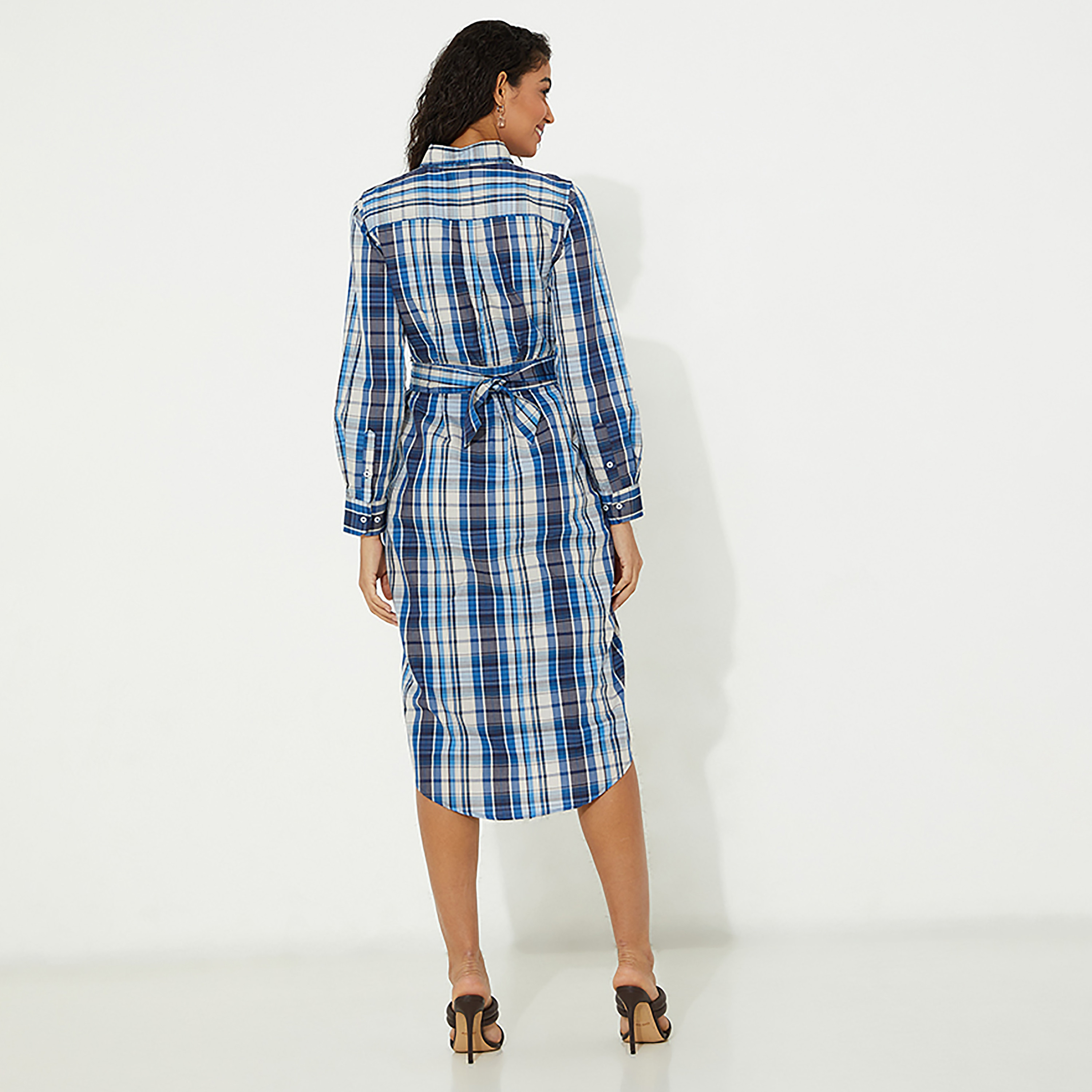 فستان قميص متوسط الطول بياقة مربعات من بيفرلي هيلز بولو كلوب-women-clothing-dresses-image-4