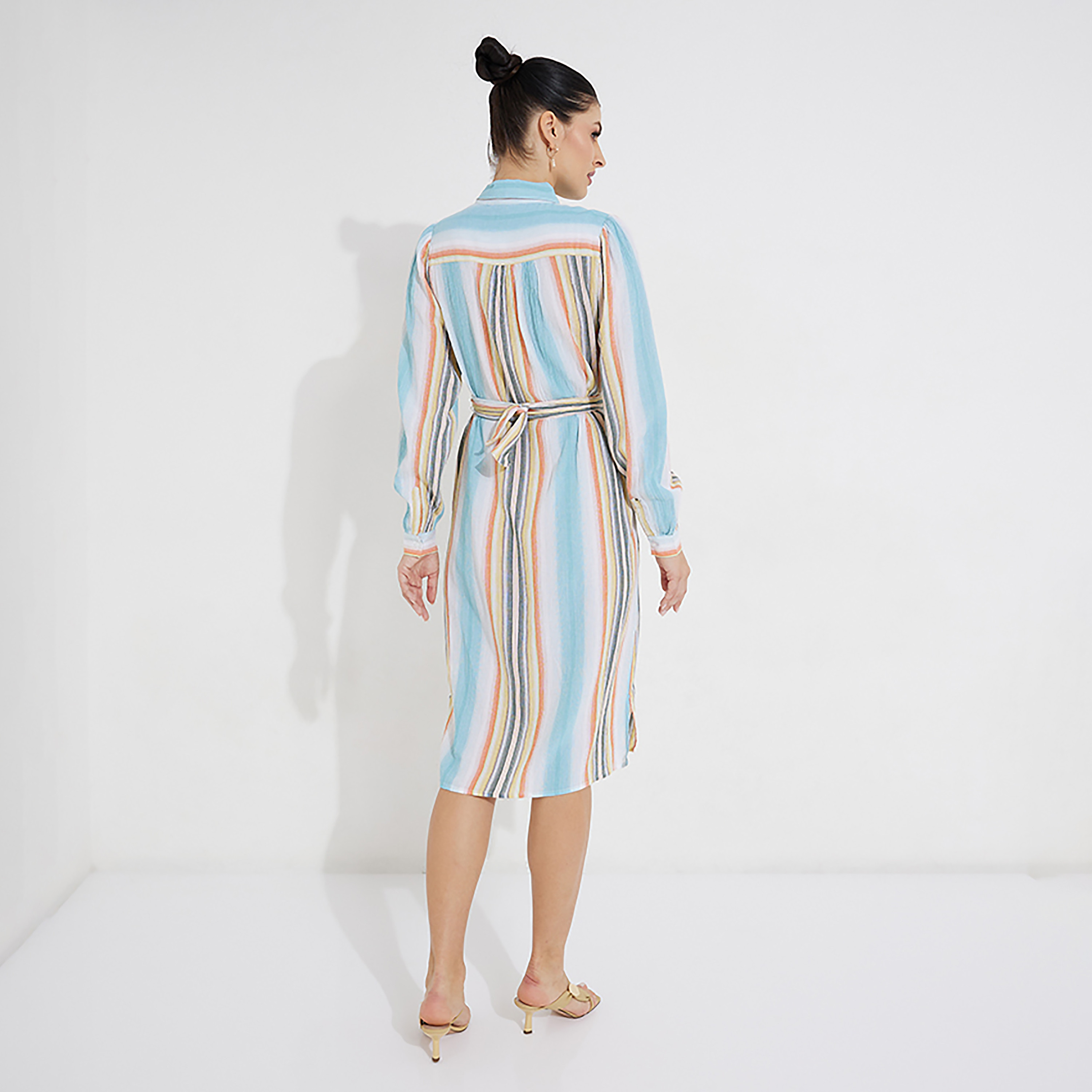 Beverly Hills Polo Club Striped Collared Midi Shirt Dress-women-clothing-dresses-image-4