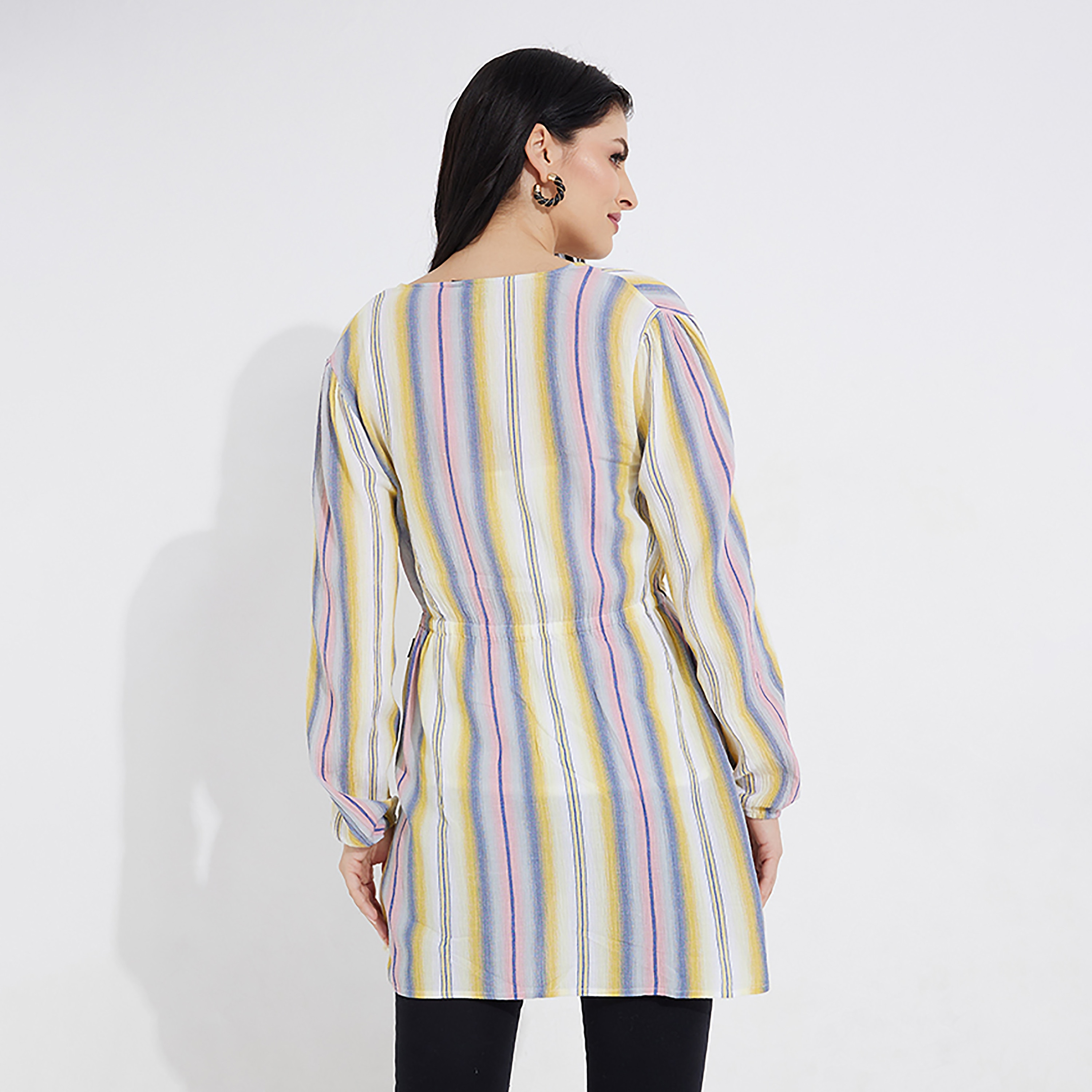 بلوزة مزودة برباط امامي من بيفرلي هيلز بولو كلوب بياقة V بأشرطة وأكمام طويلة-women-clothing-shirtsandblouses-blouses-image-4