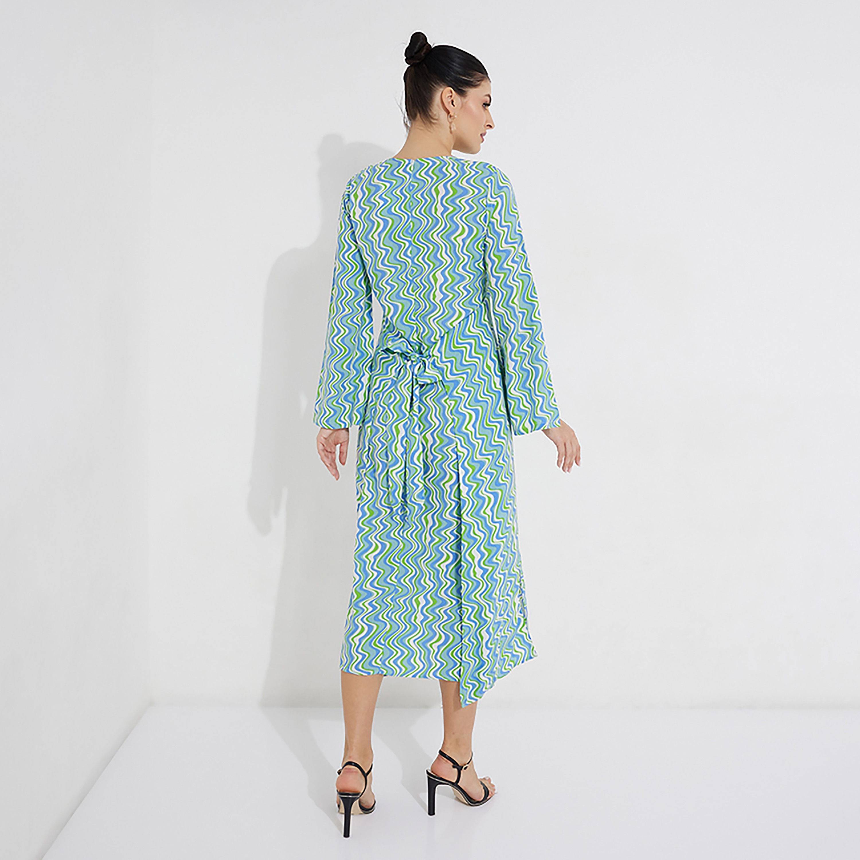 فستان ميدي ذو اى لاين بياقة دائرية مع طبعات من بيفرلي هيلز بولو كلوب-women-clothing-dresses-image-4