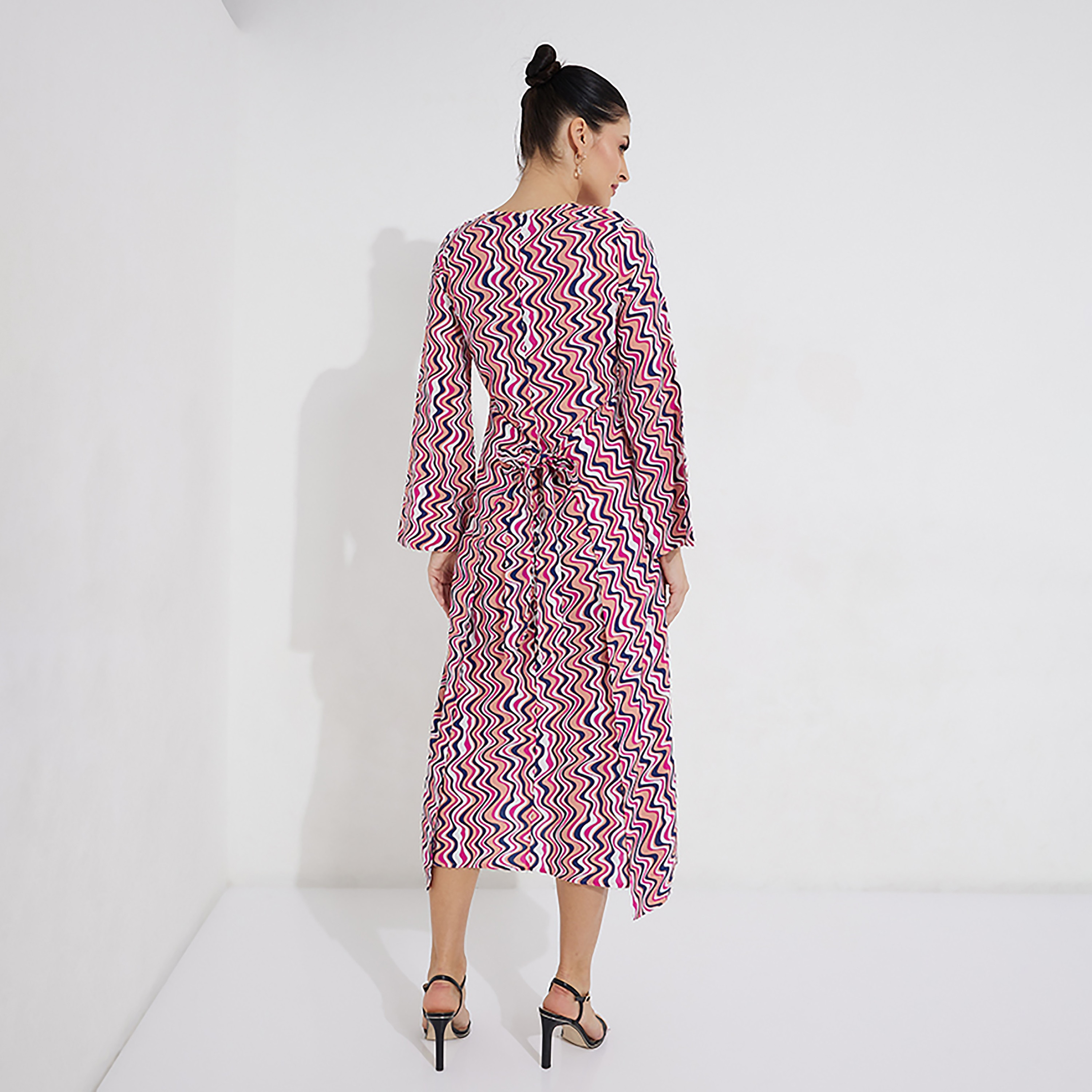Beverly Hills Polo Club Printed Round Neck A-Line Midi Dress-PROMO_CP_BHPC_101125-image-4