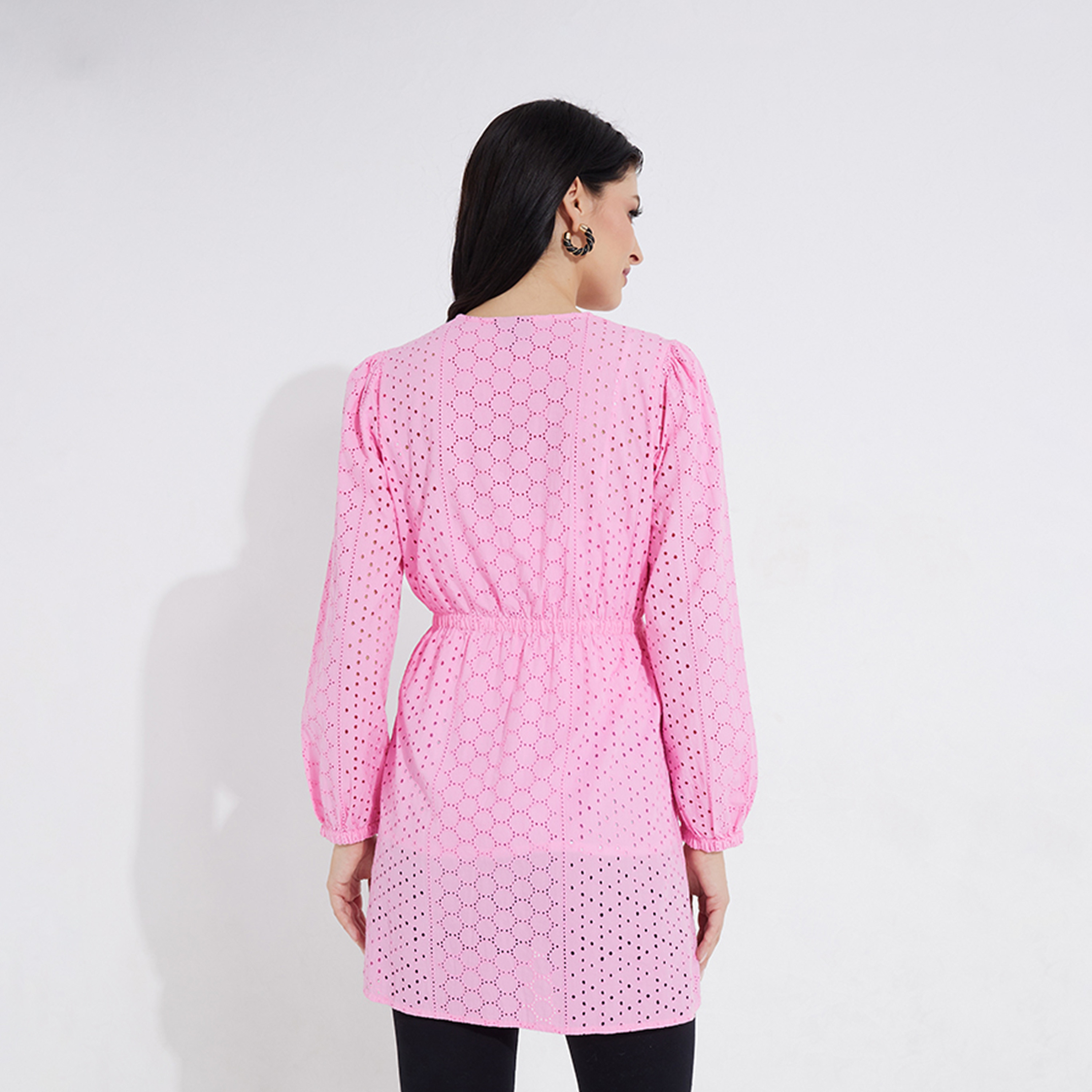 Beverly Hills Polo Club Lace V-neck Tunic Top with Puff Sleeves-women-clothing-shirtsandblouses-blouses-image-2